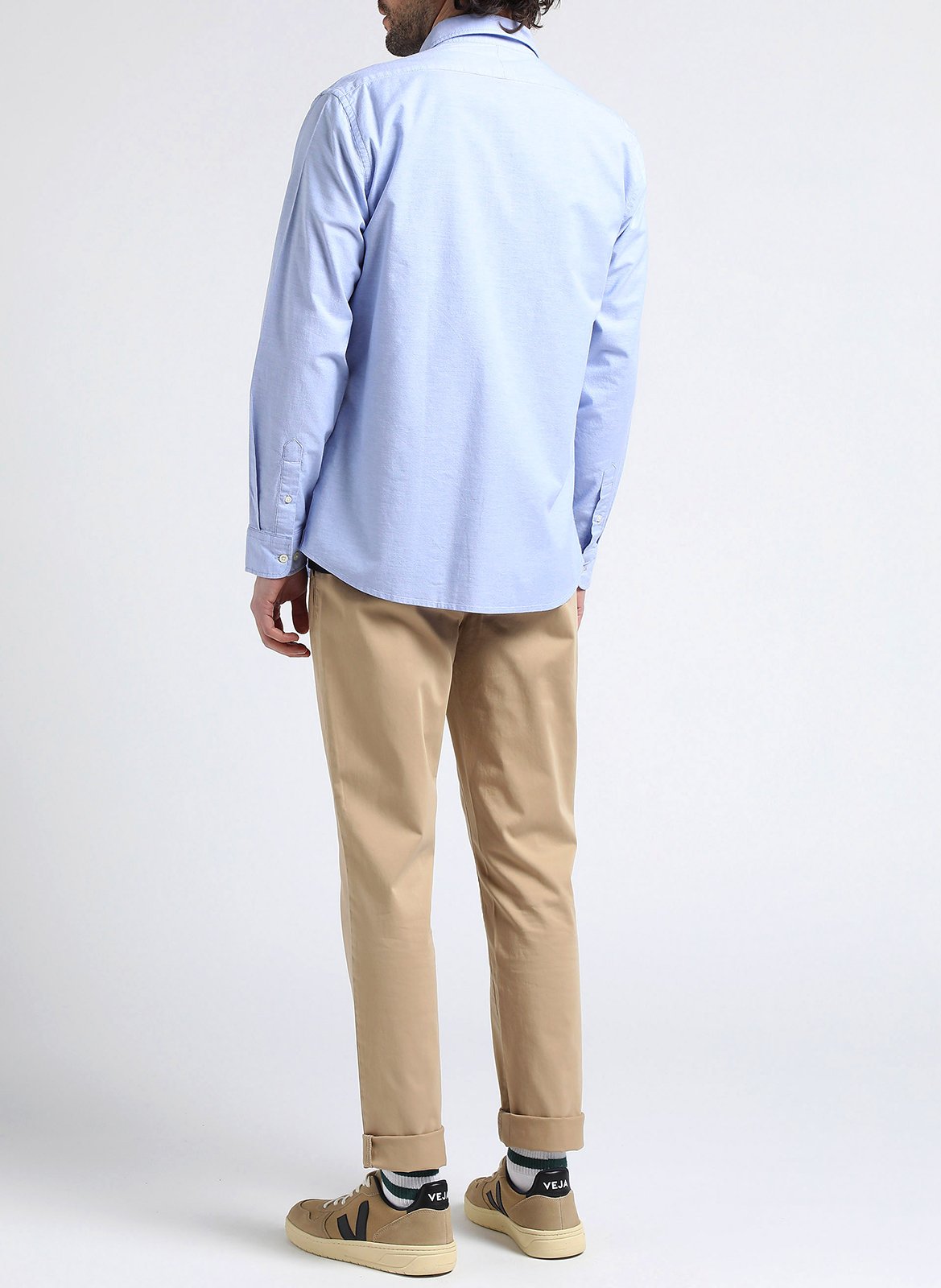 Chemise col américain en coton mélangé  SELECTED Bleu