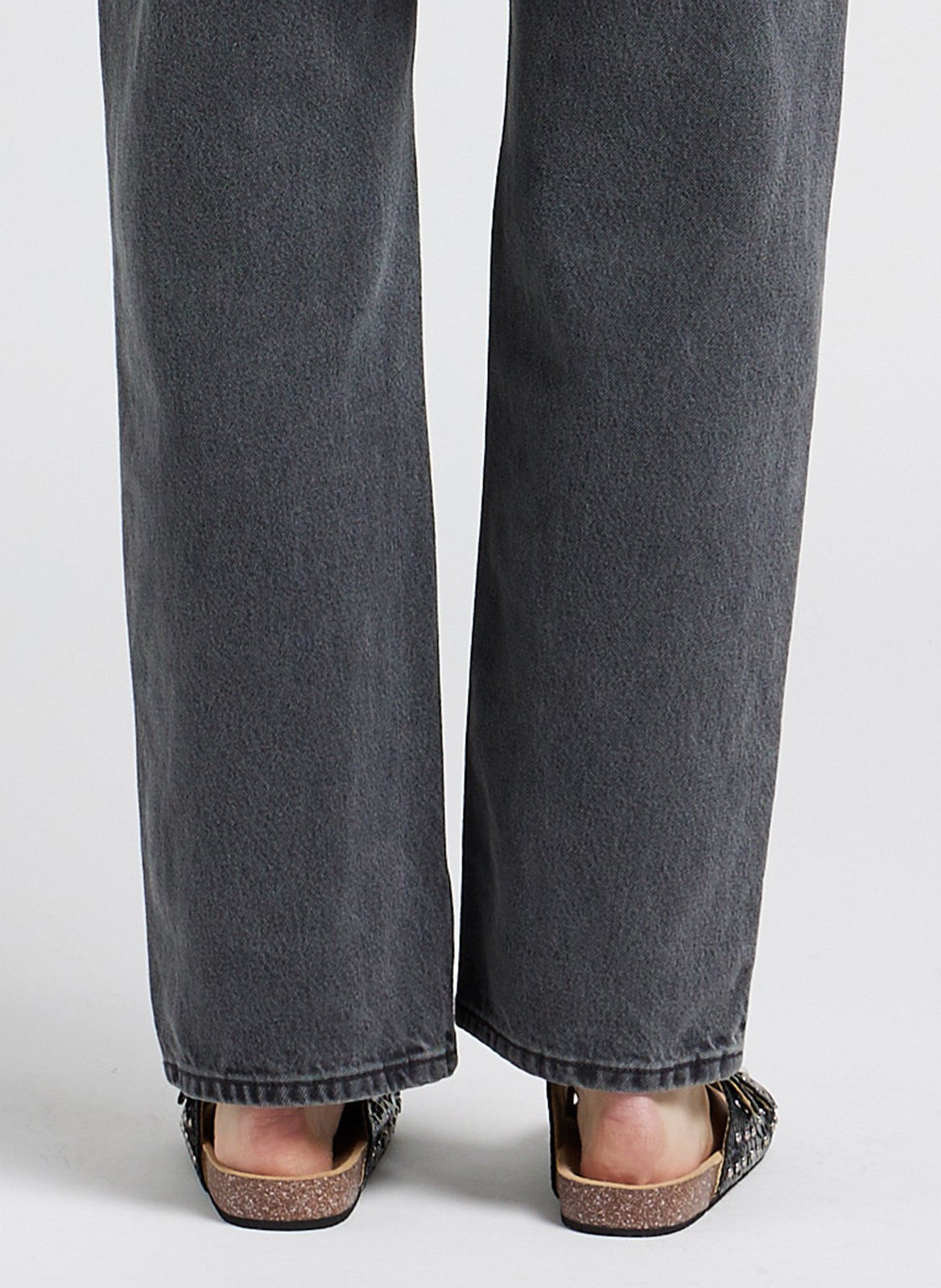 Sandales plates en cuir python CLARIS VIROT Noir