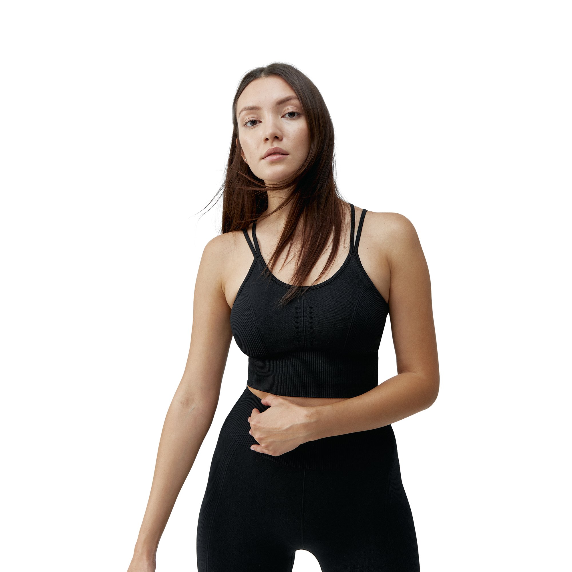 Seamless sports bra with removable padding BORN LIVING YOGA Black