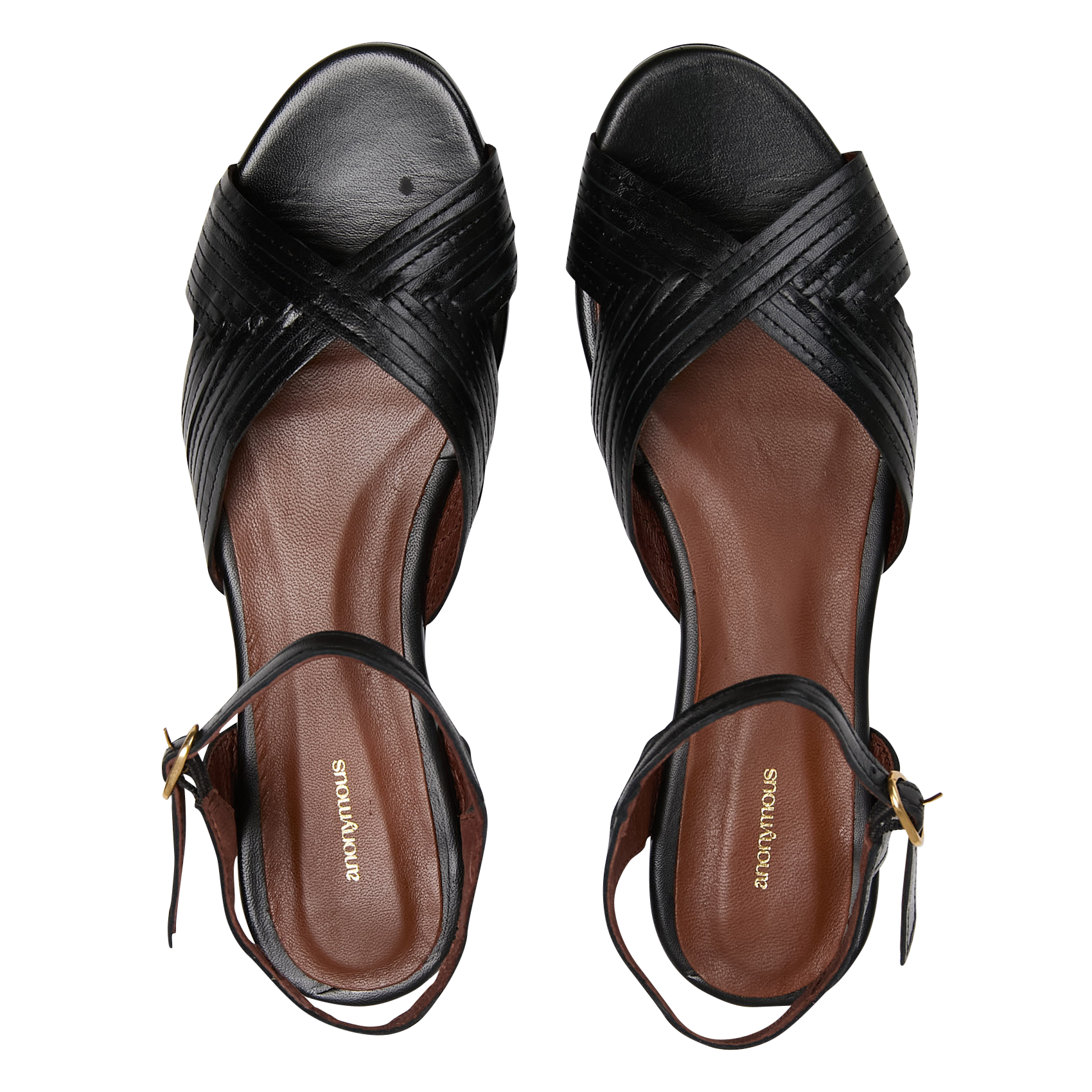 Sandales plates en cuir ANONYMOUS COPENHAGEN Noir