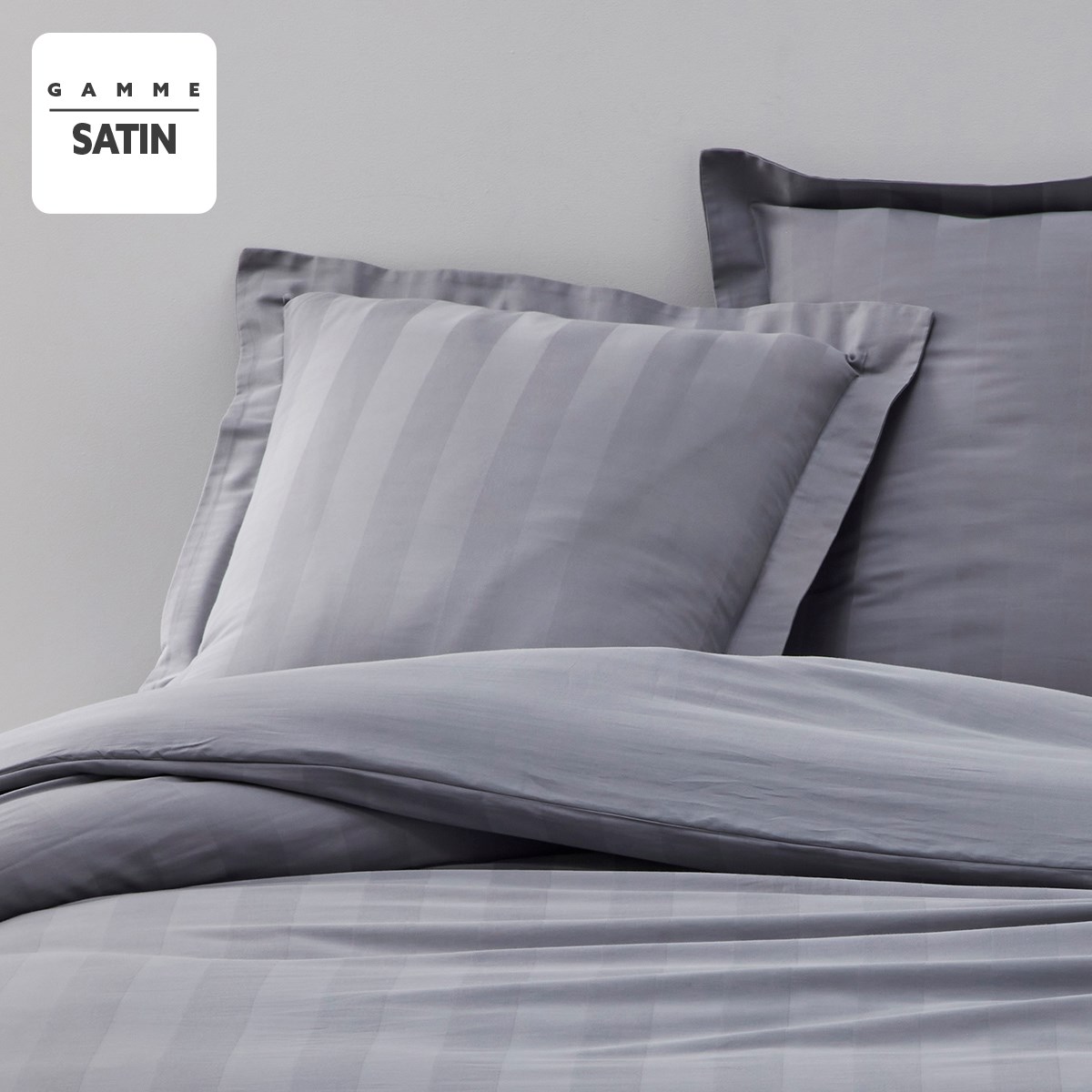 Cotton pillowcase with flounce TODAY LINGE DE MAISON Grey