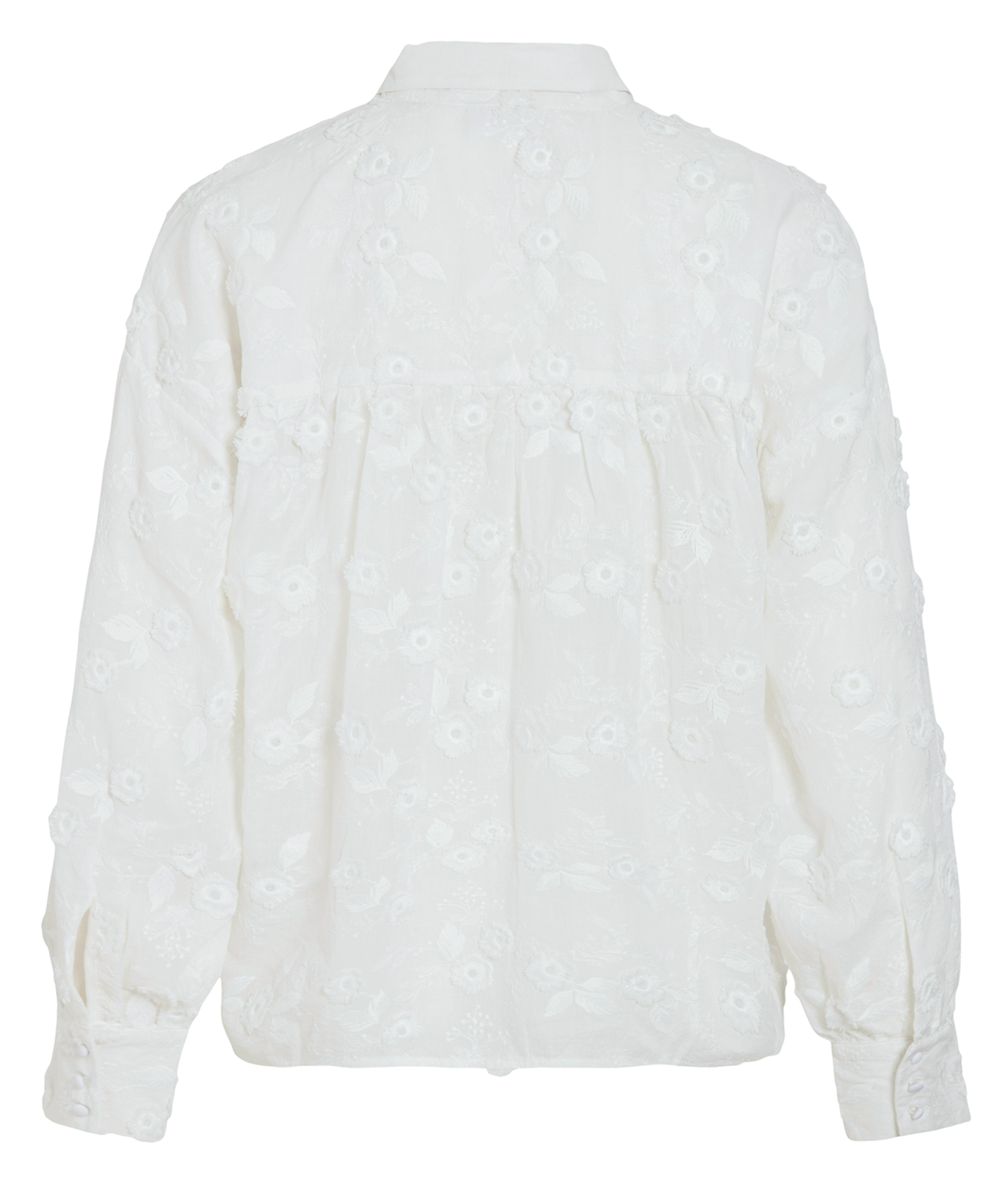 Chemise droite brodée VILA Blanc