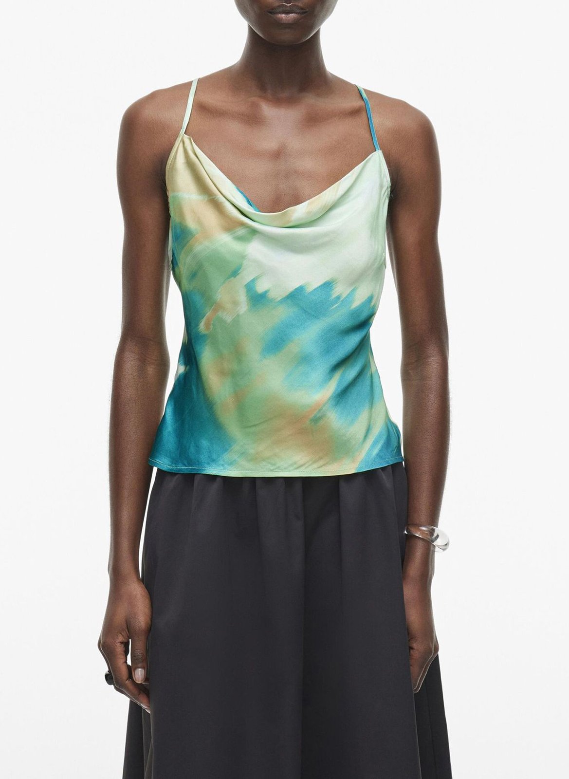 Printed straight top  ROUGE EDIT Green