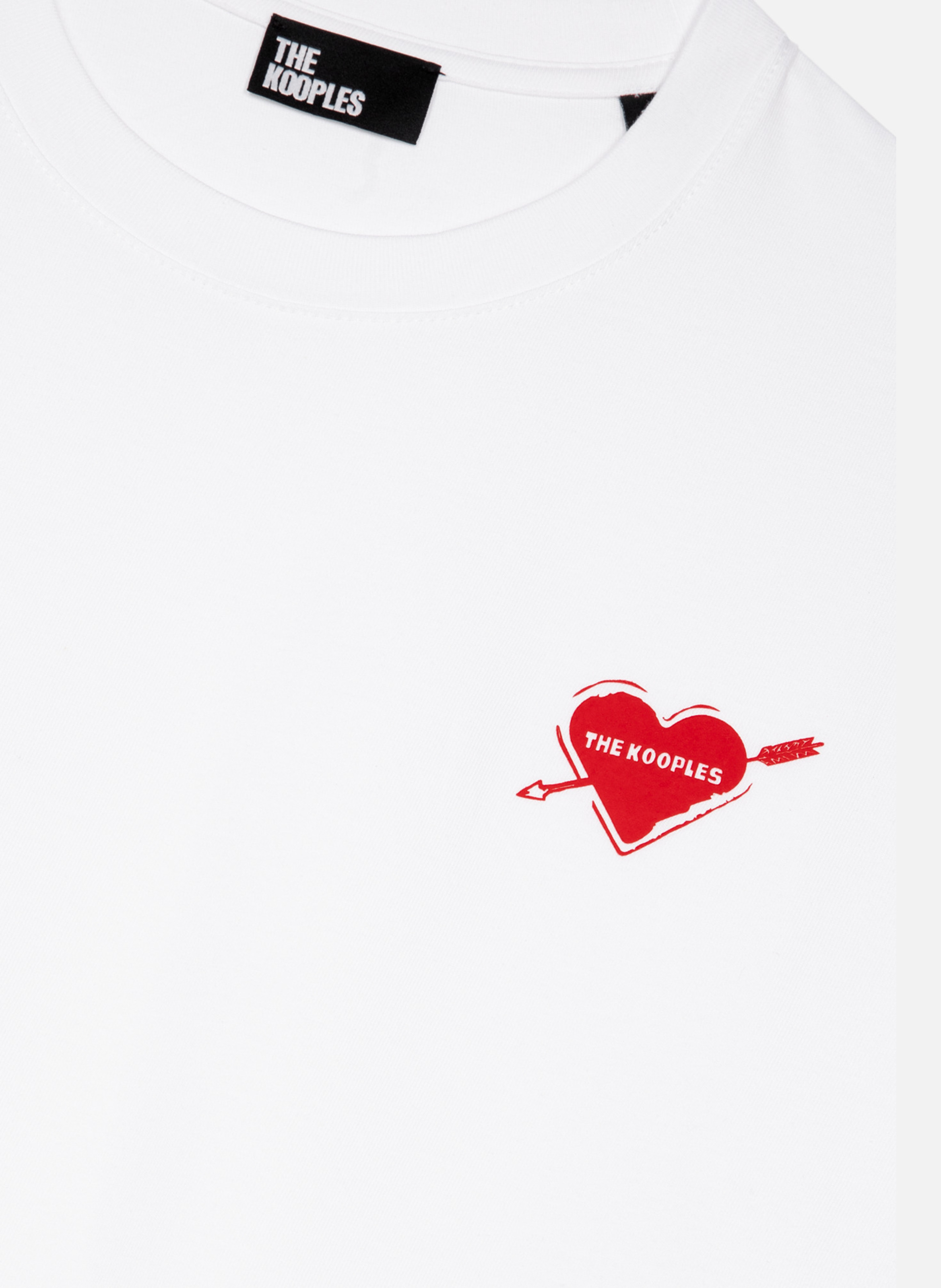 Straight fit T-shirt with heart print. THE KOOPLES White