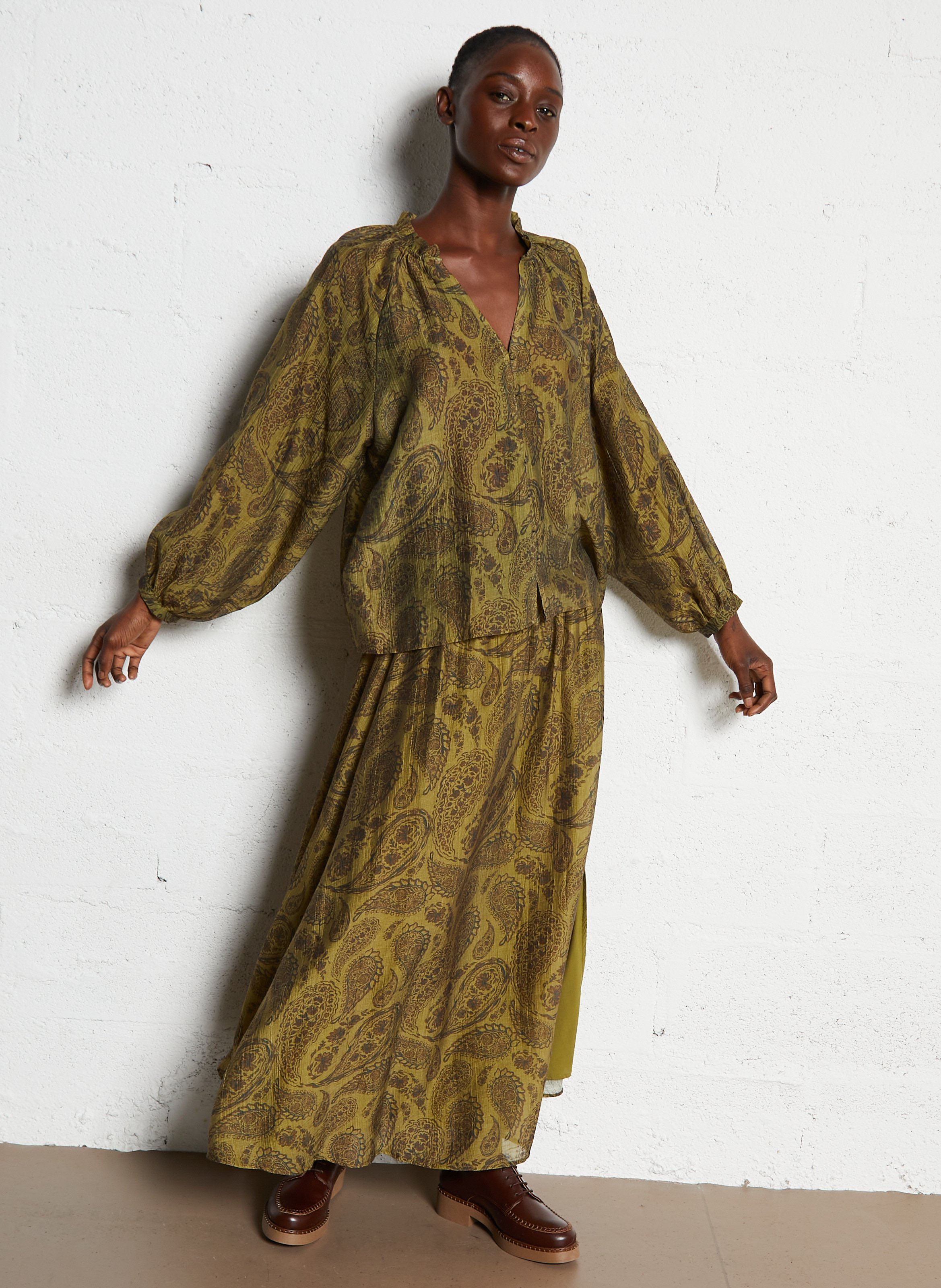 Blouse ample à col V à volants LA PETITE ETOILE Multicolore