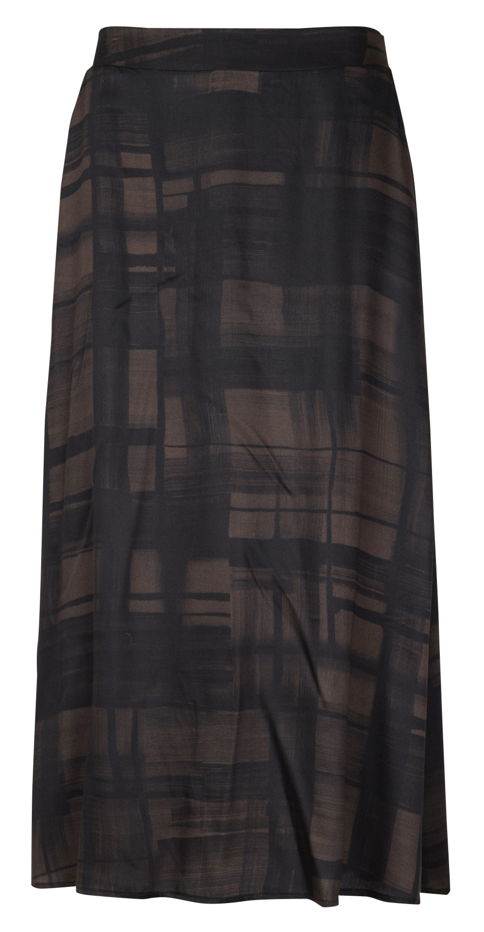 Jupe midi imprimée HUMILITY Marron