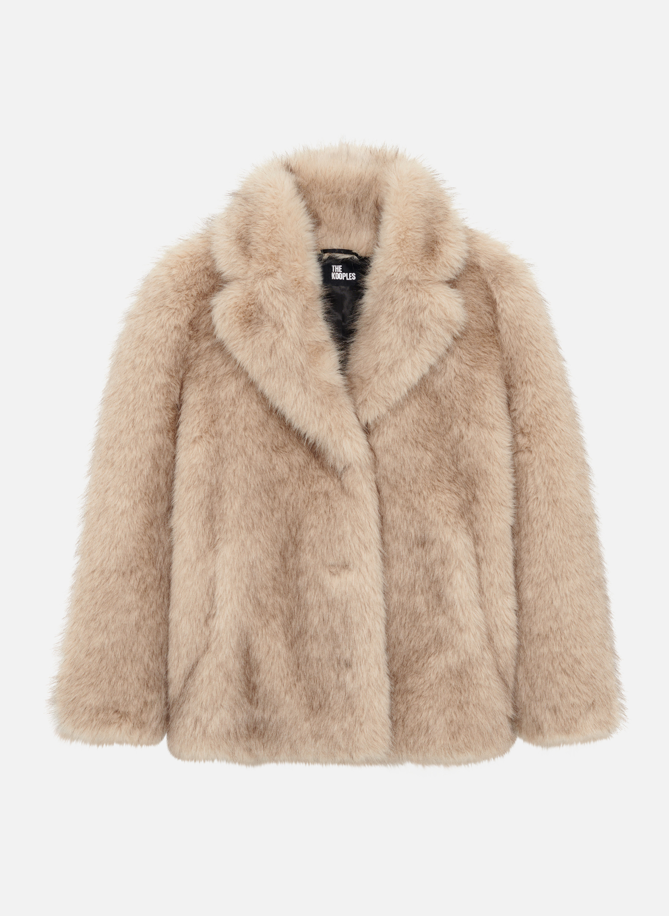Fur-effect coat THE KOOPLES Beige