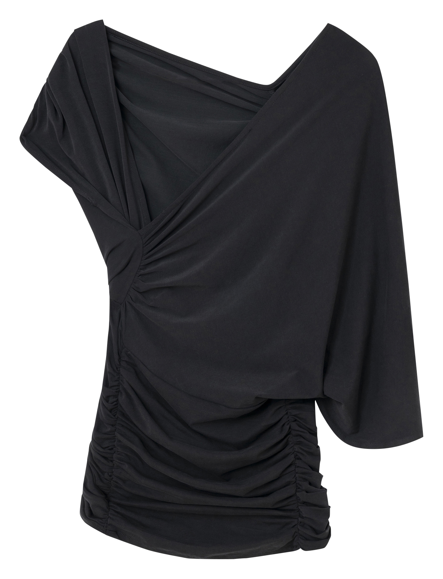 Round-neck gathered top LAAGAM Black