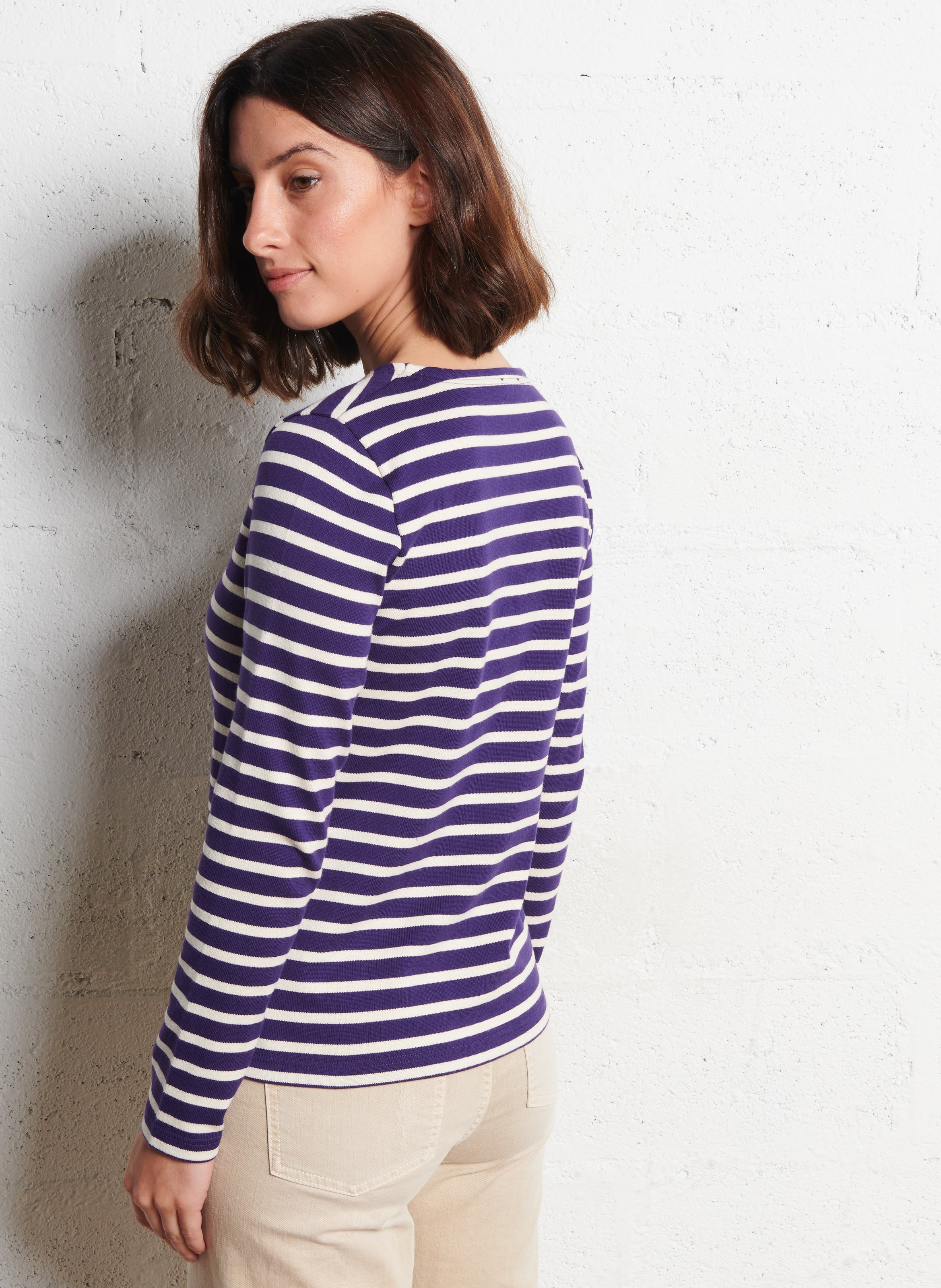 Tee-shirt col rond rayé en coton ARMOR LUX Bleu