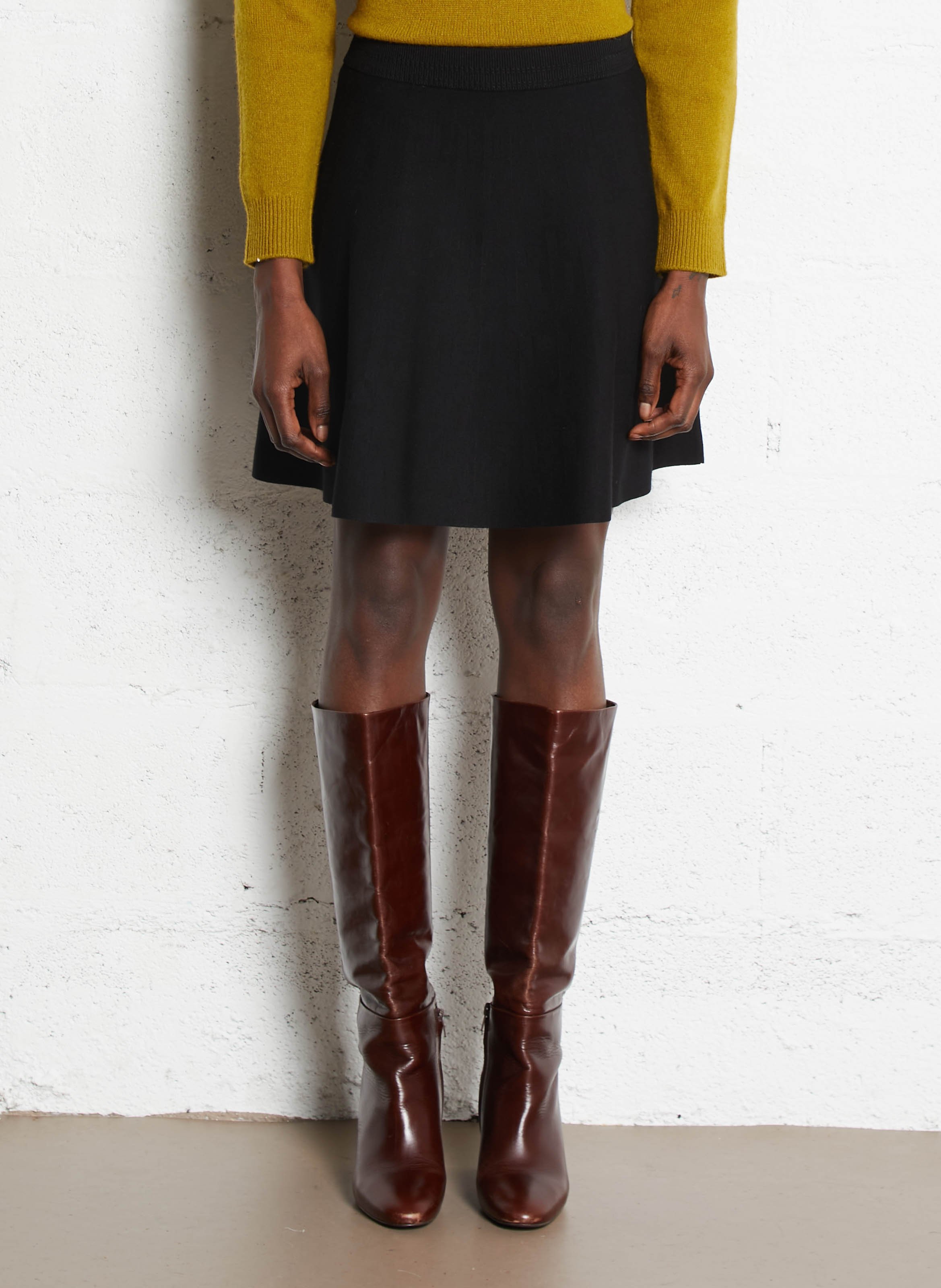 Knitted flared skirt PETITE MENDIGOTE Black