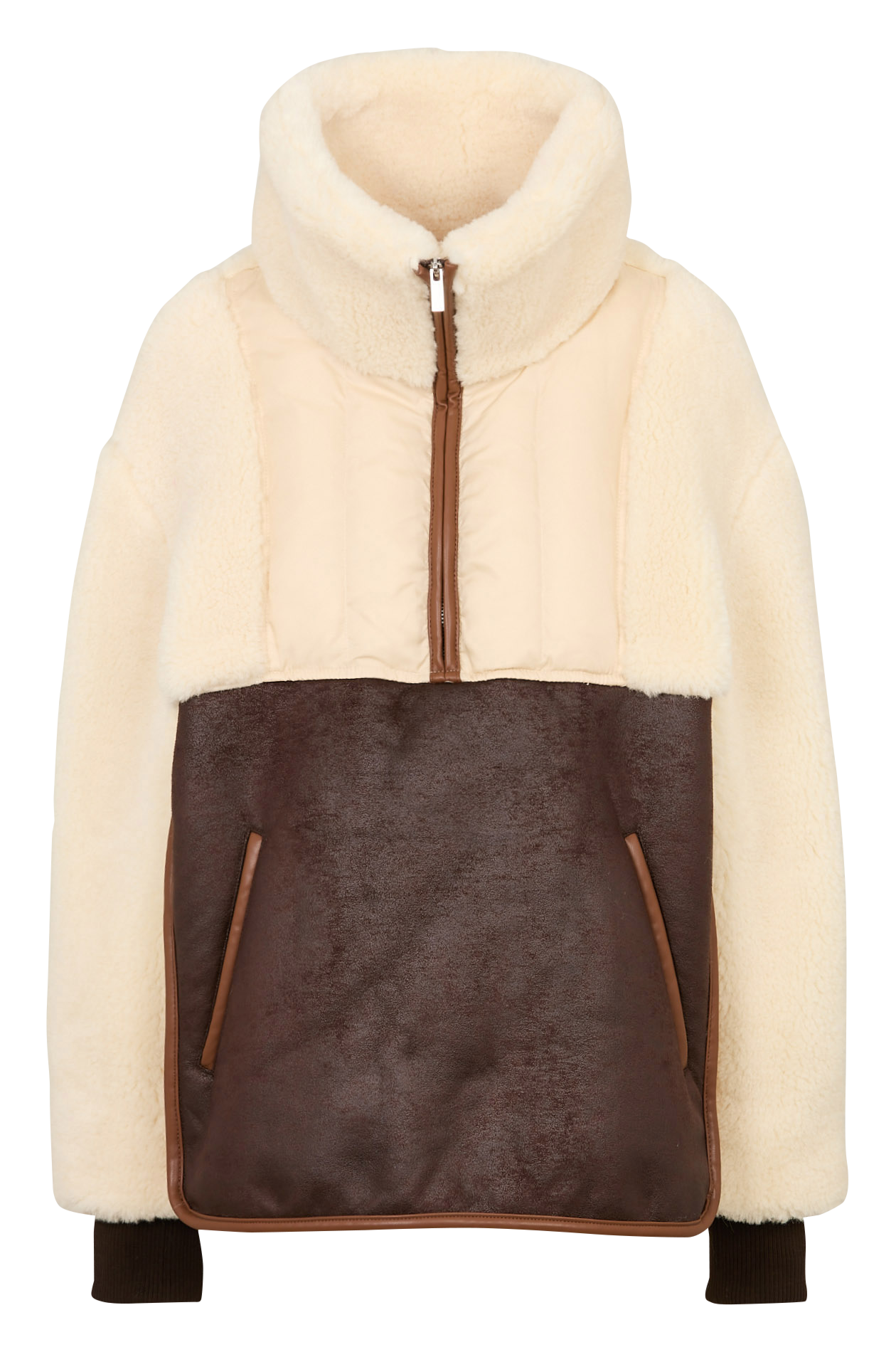 Manteau ample effet patchwork MES DEMOISELLES Beige