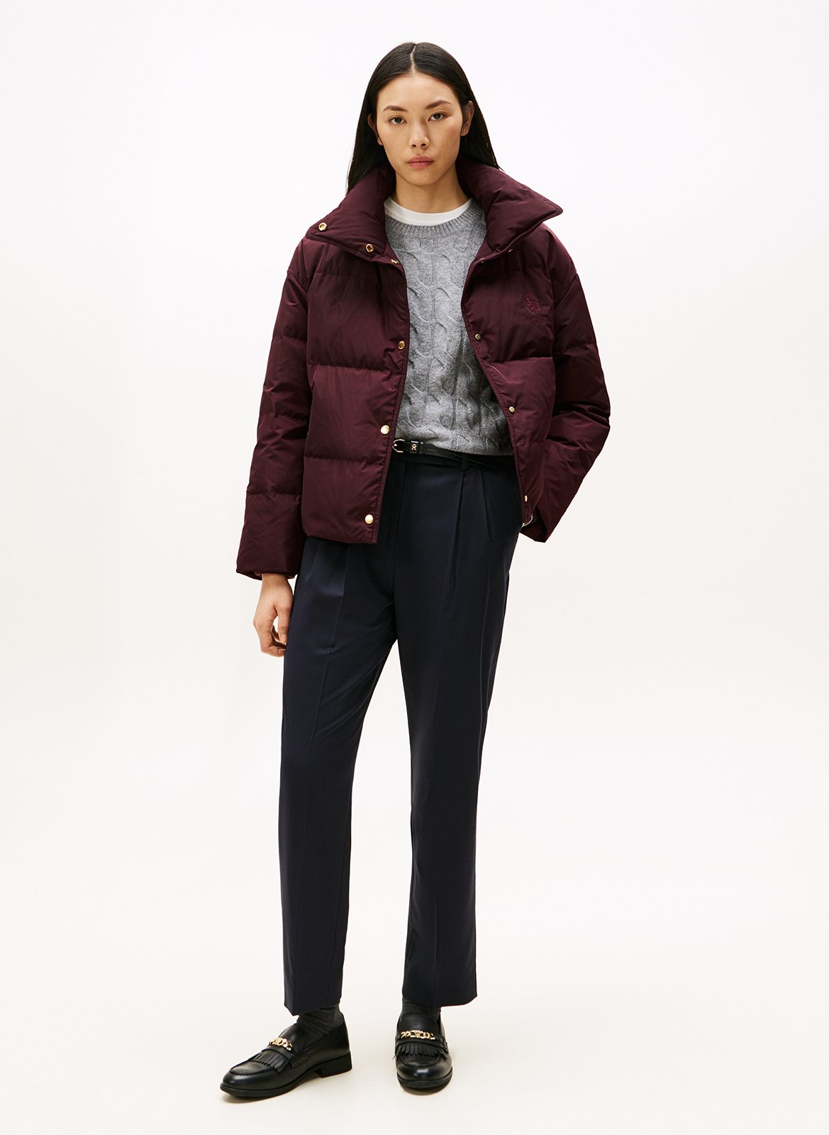 High-neck padded jacket TOMMY HILFIGER Plums