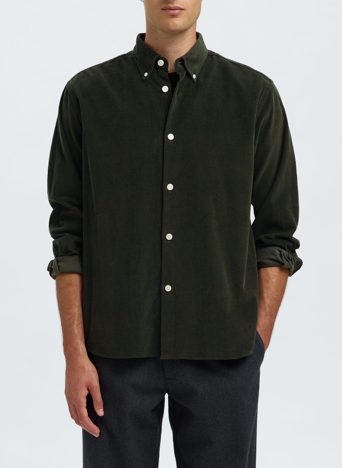 Surchemise en velours côtelé SELECTED Vert