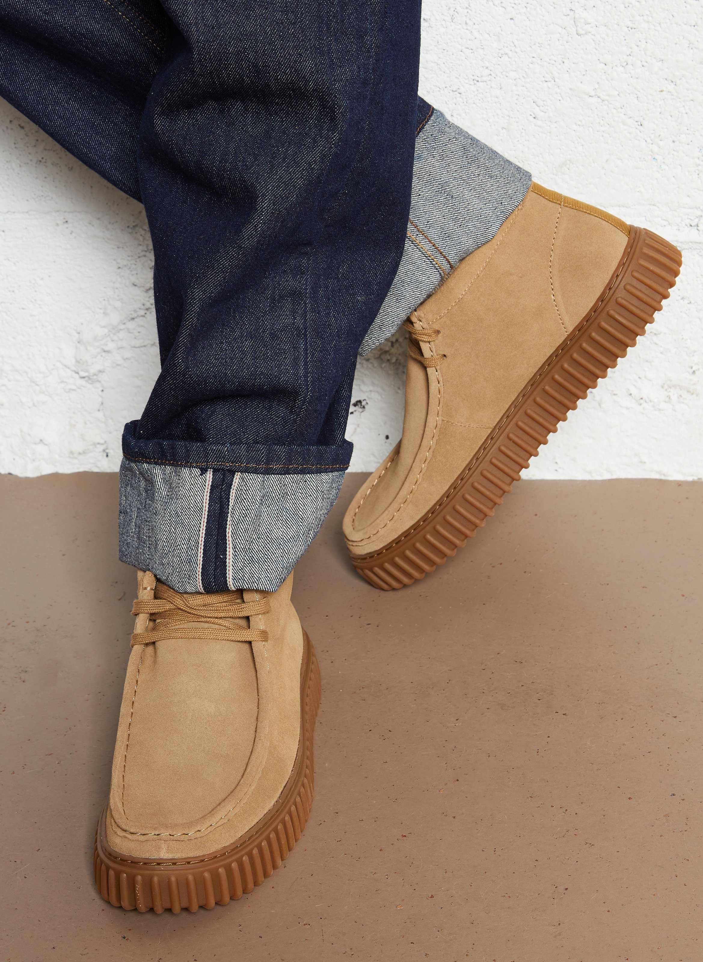 Suede leather derbies CLARKS Beige