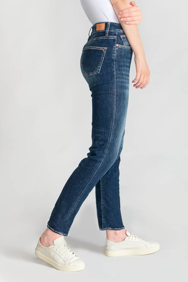 Straight leg high waist mom jeans 7/8 length, 7/8 length LE TEMPS DES CERISES Blue