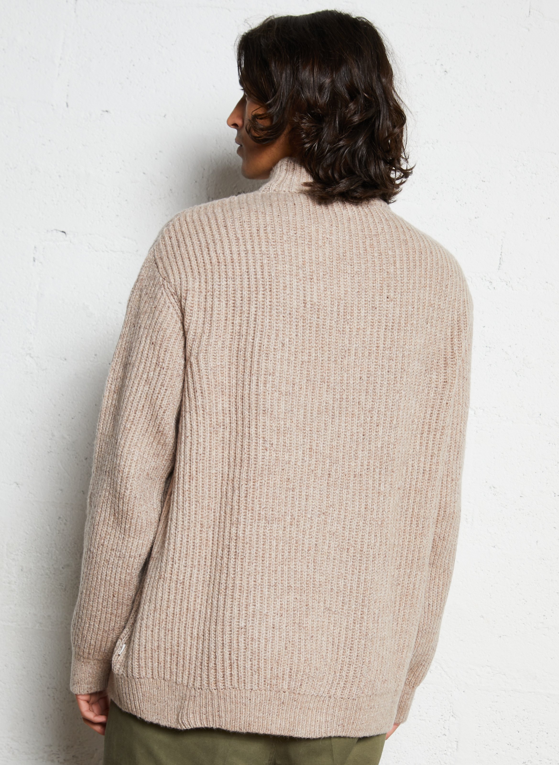 Oversize high-neck sweater SOLID Beige