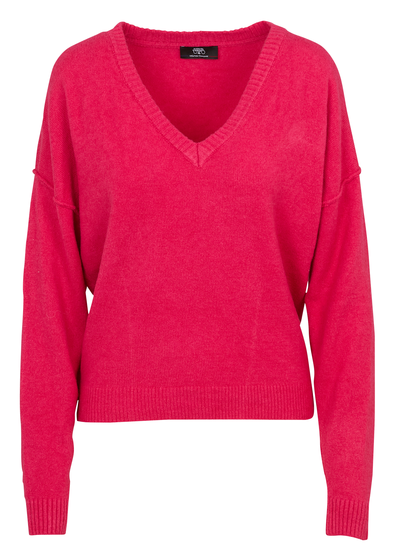 Pull oversize col V LE TEMPS DES CERISES Violet