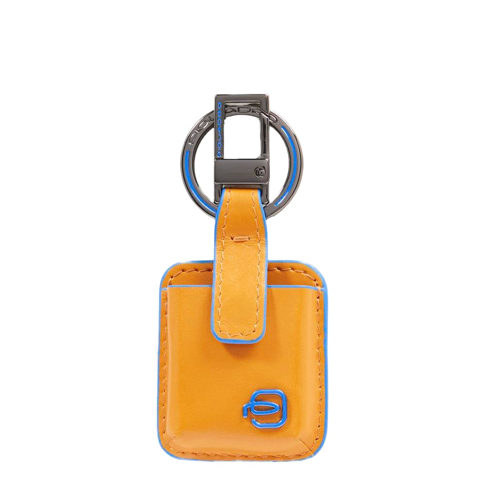 Keychain with leather carabiner and cone-shaped tip PIQUADRO