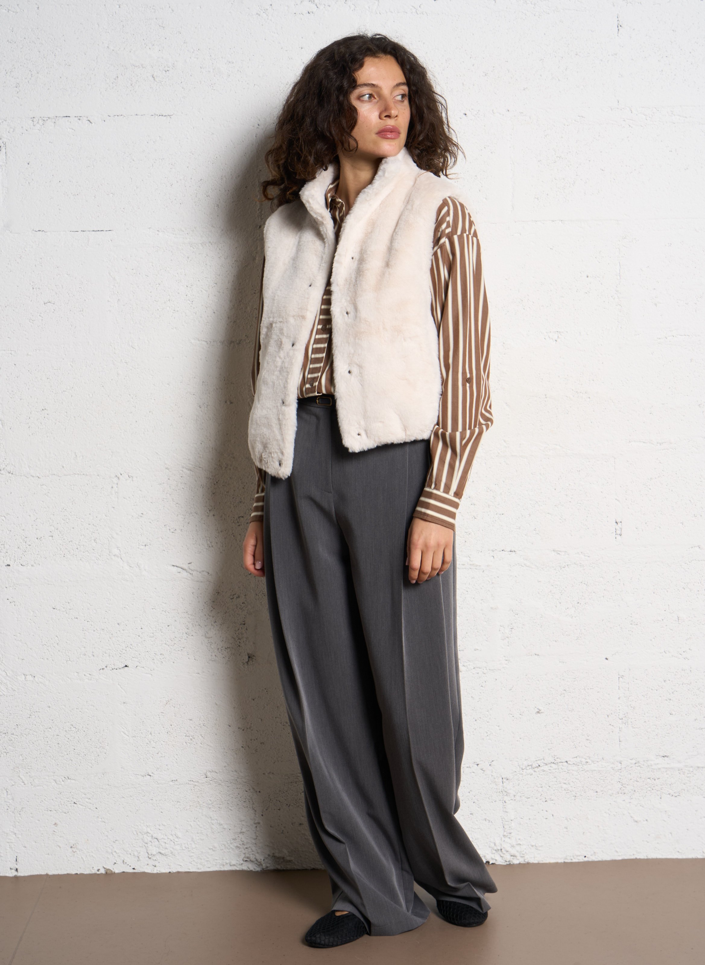 Veste col montant effet fourrure MAISON 123 Beige