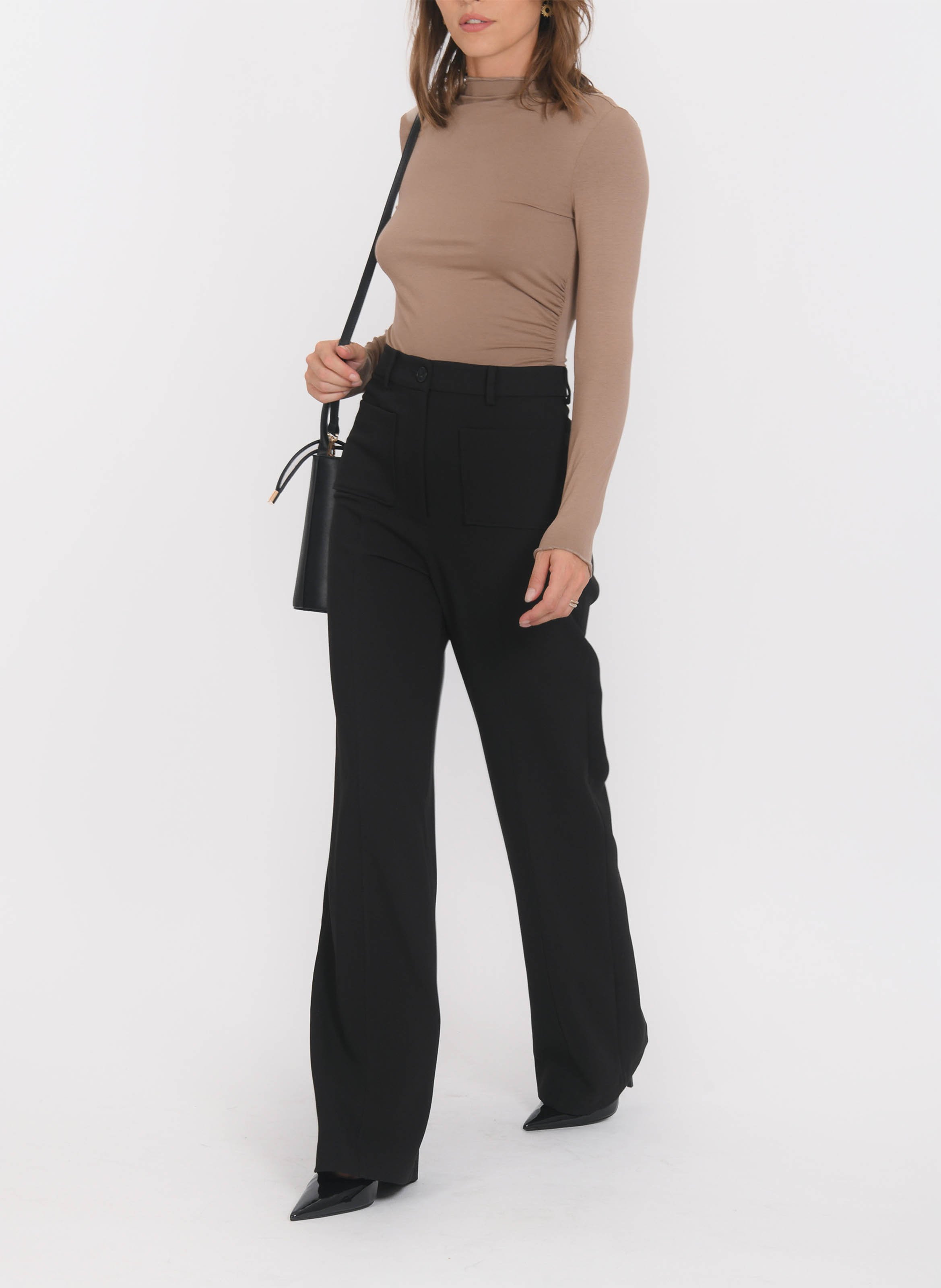 Pantalon large uni à poches plaquées KOOKAI Noir