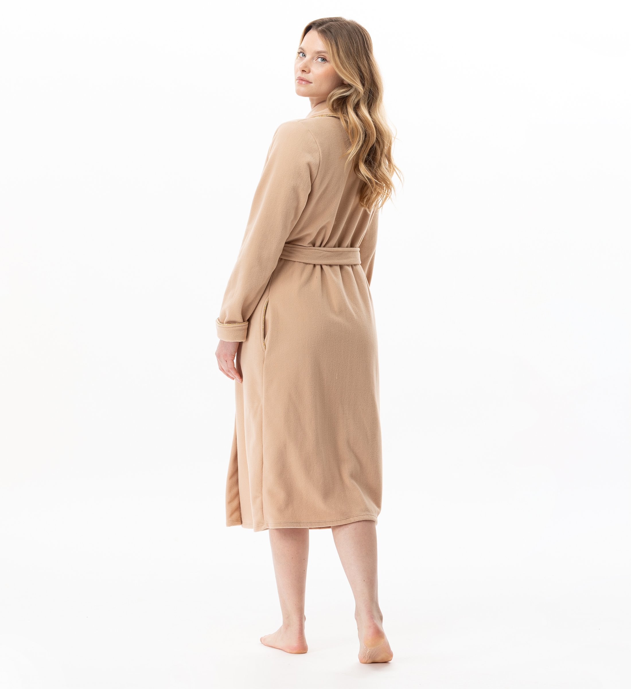 Microfleece bathrobe Brown