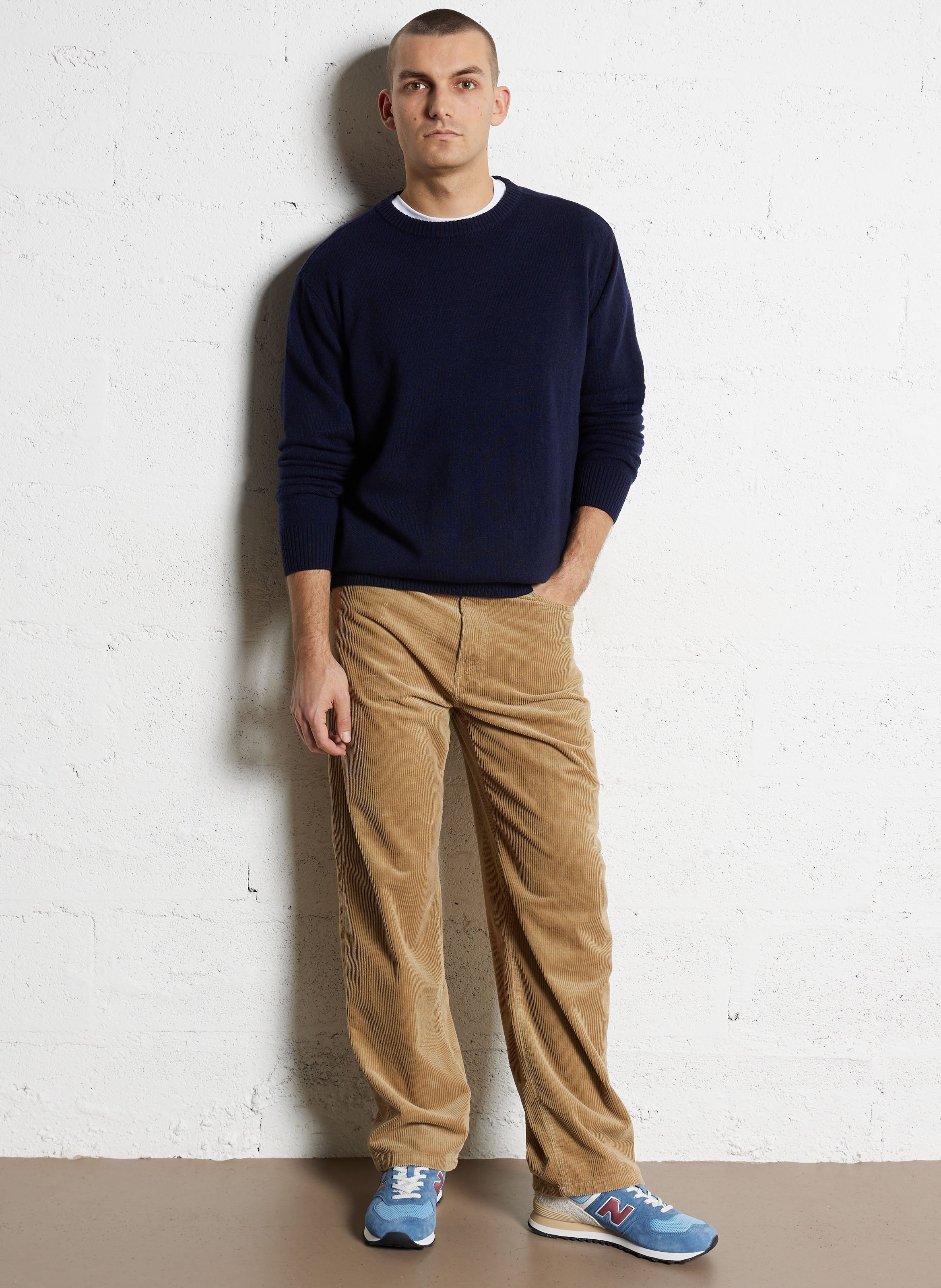 Pull droit col rond en laine mélangée MINIMUM Bleu