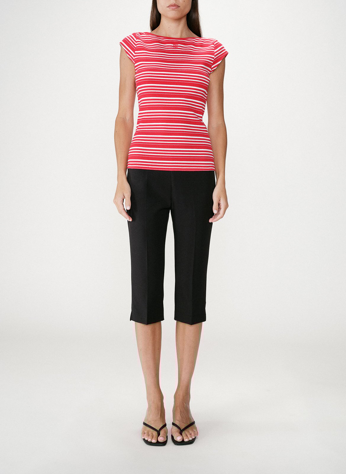 Tee-shirt à rayures col rond GRACE ET MILA Rot
