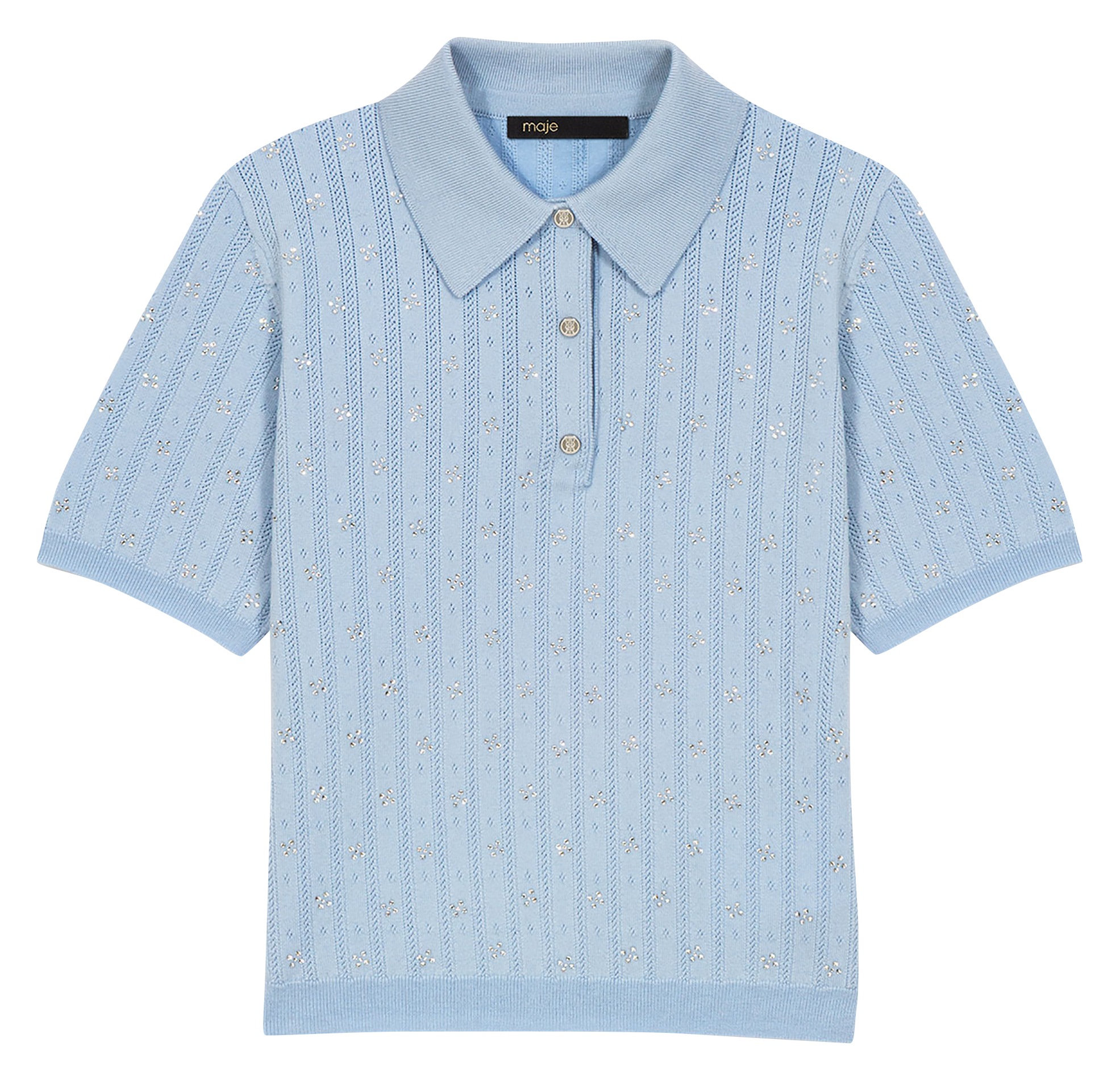 Polo van gemengde wol MAJE Blauw