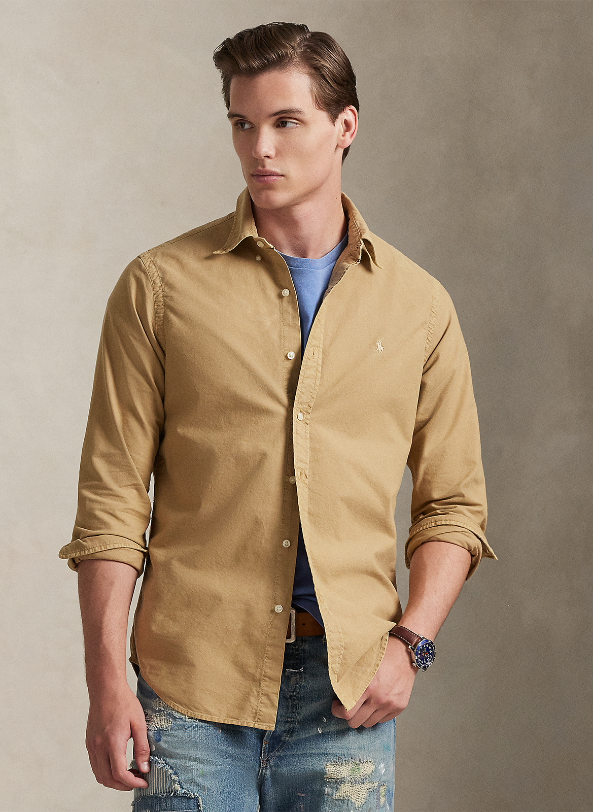 Cotton shirt with classic collar POLO RALPH LAUREN