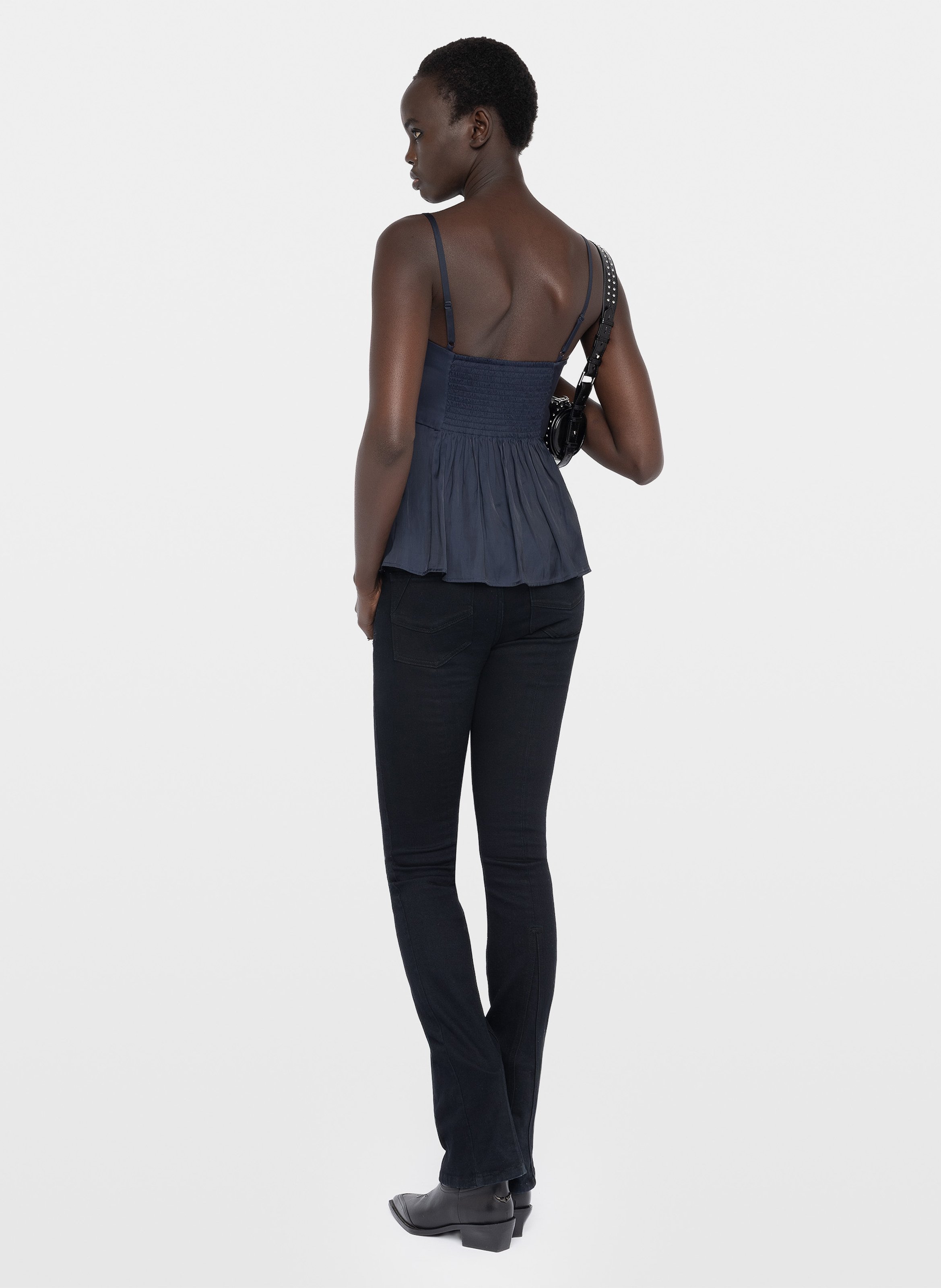 Caraco V-hals van satijn ZADIG&VOLTAIRE Blauw