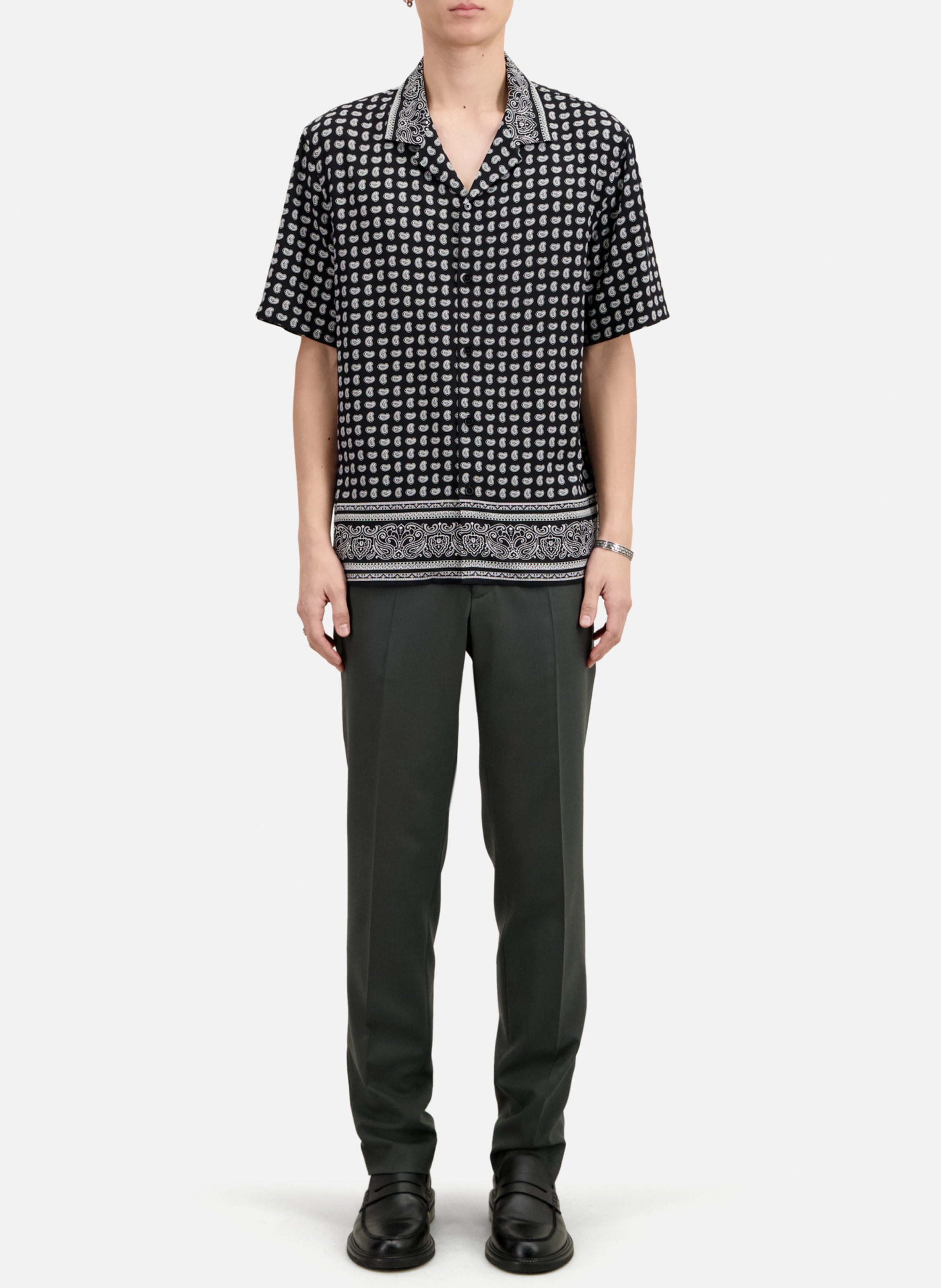 Chemise col classique droite imprimée THE KOOPLES Noir