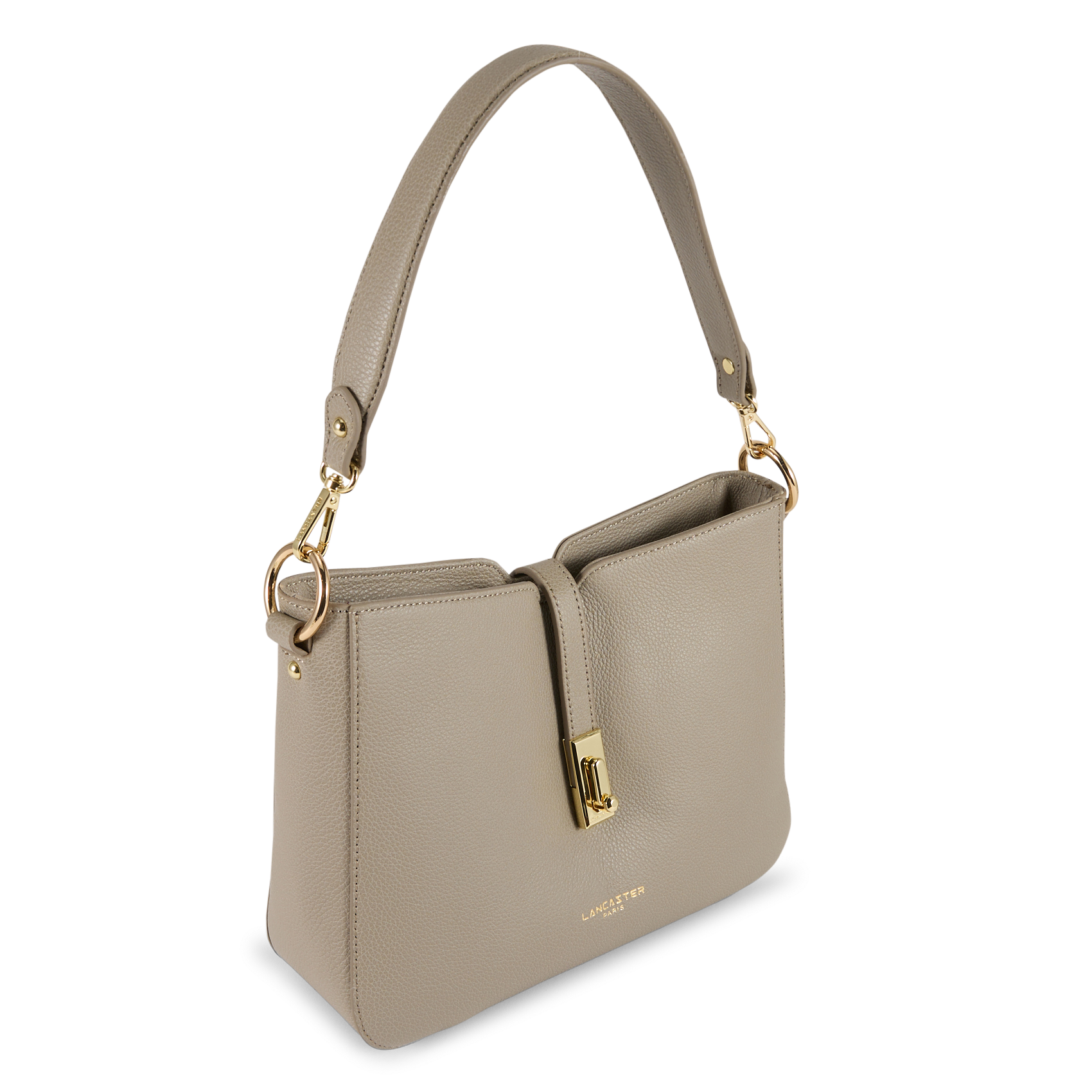 Sac porté épaule en cuir LANCASTER PARIS Gris
