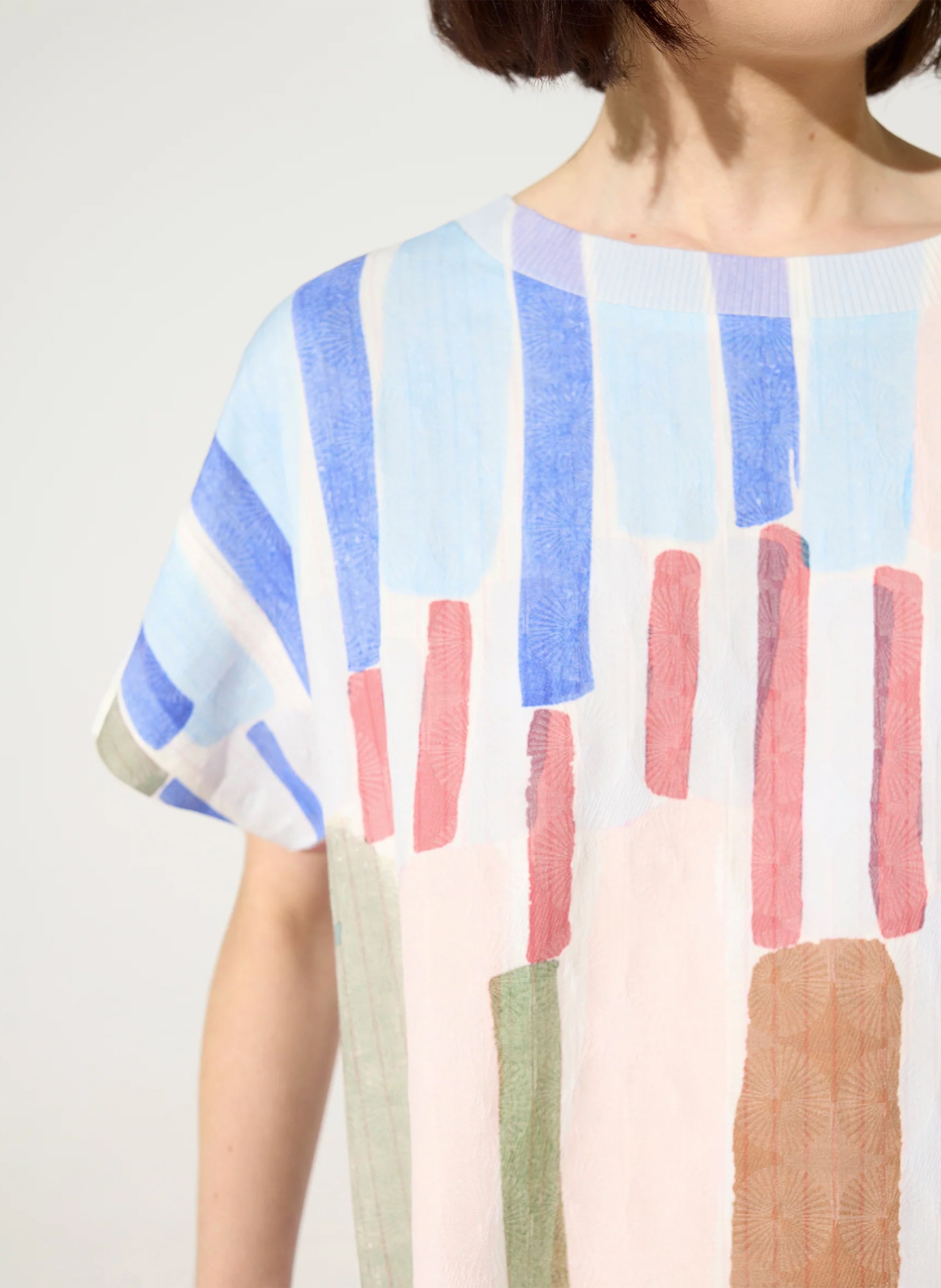 Robe col rond imprimé  ACOTE Bleu