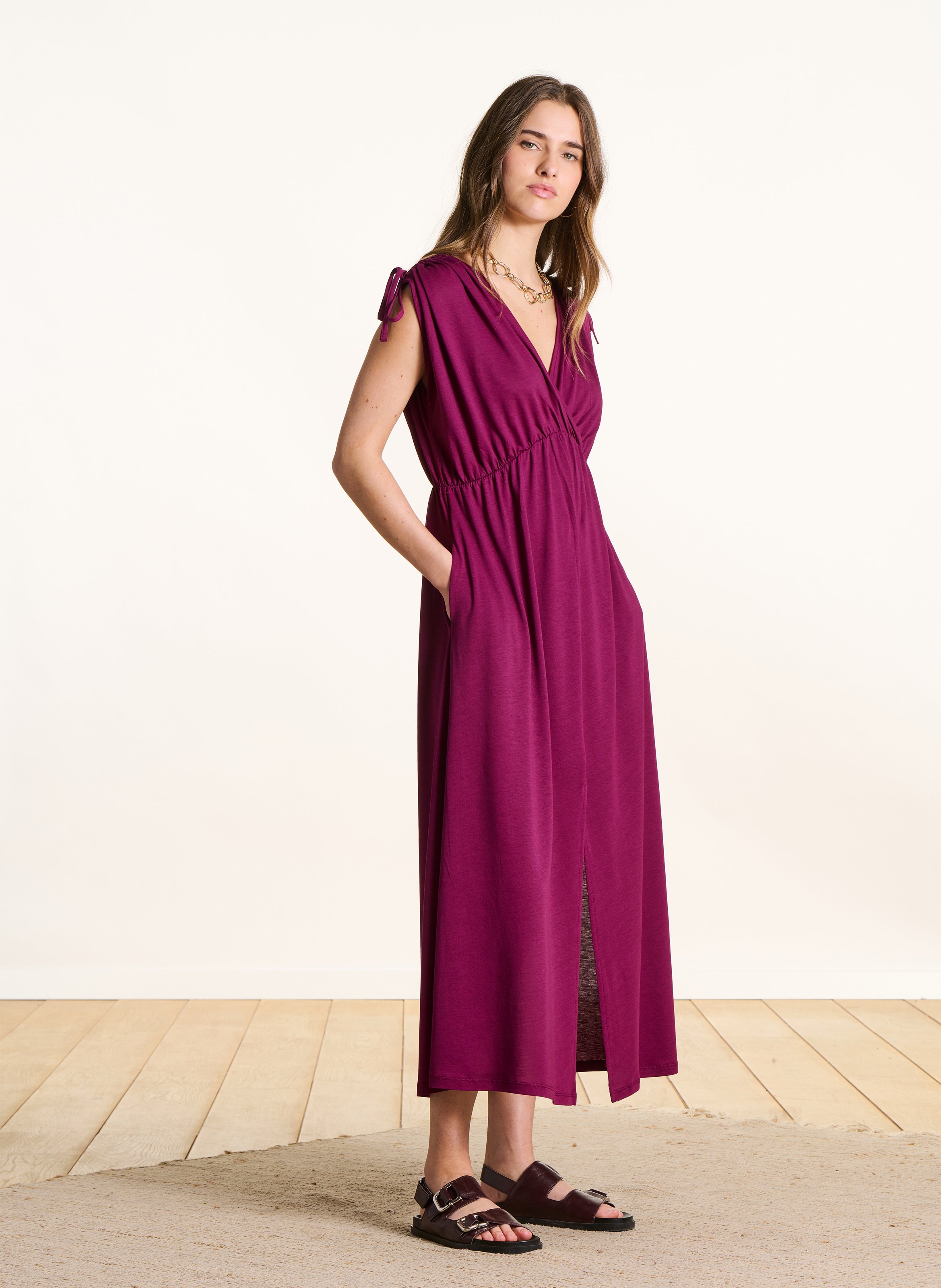 Robe longue col v LA FEE MARABOUTEE