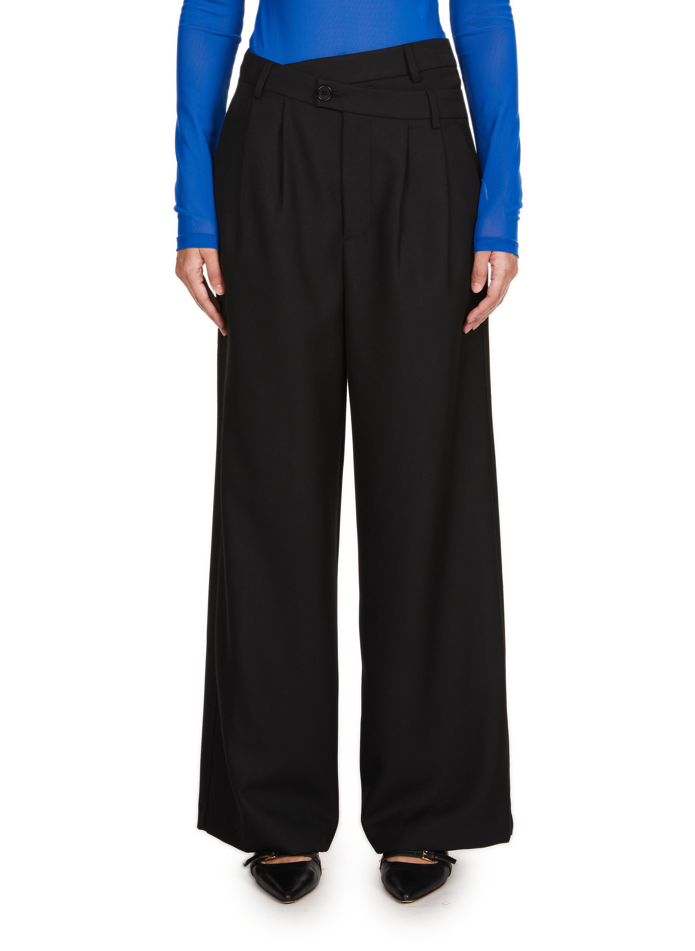 Azawood high-waisted wide-leg trousers SAISON 1865 Black