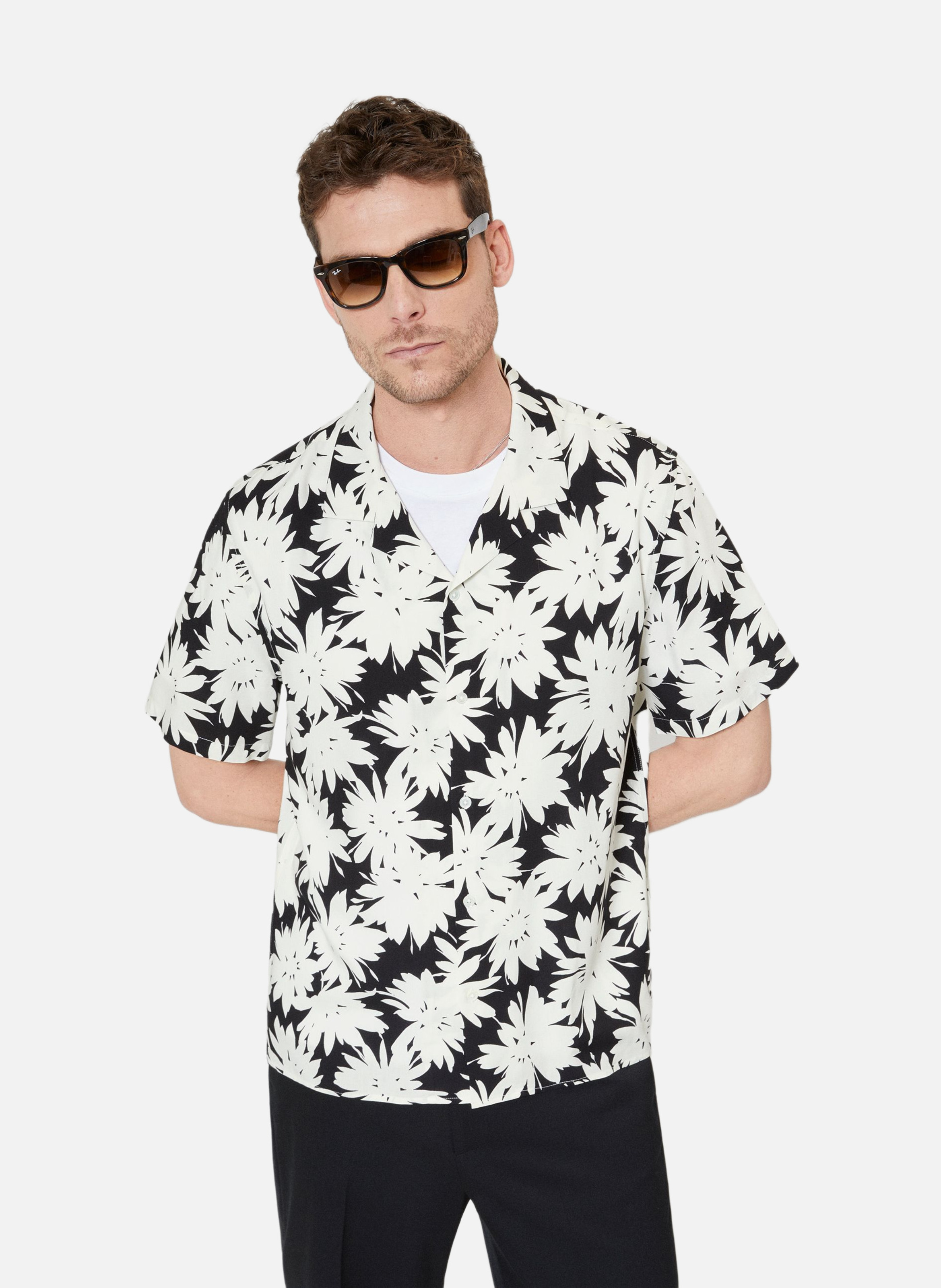 Short-sleeve floral print shirt THE KOOPLES Black