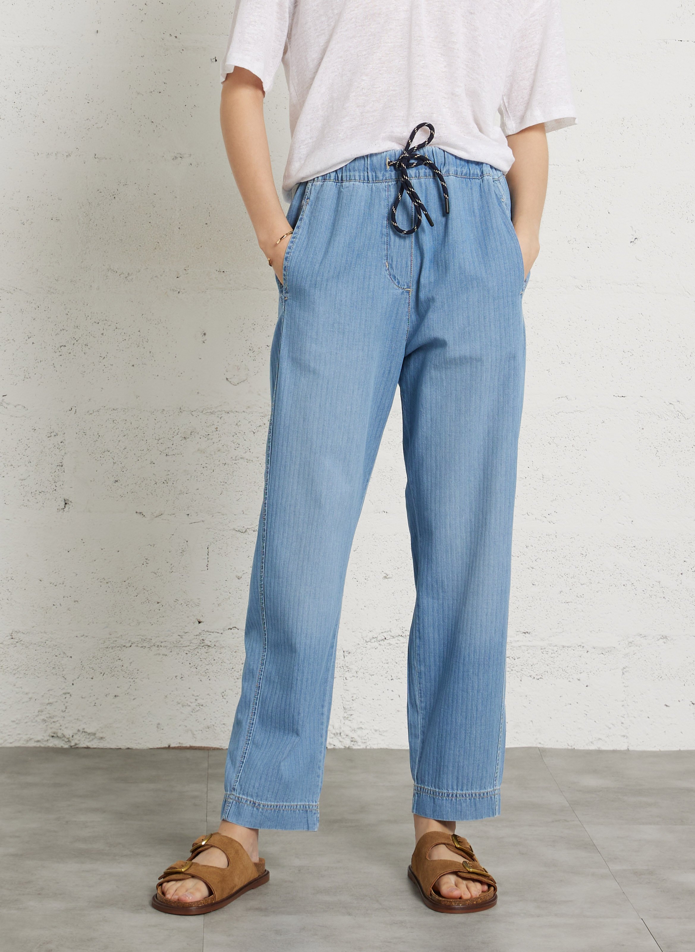 Gerade geschnittene Baumwollhose HOD PARIS Blau