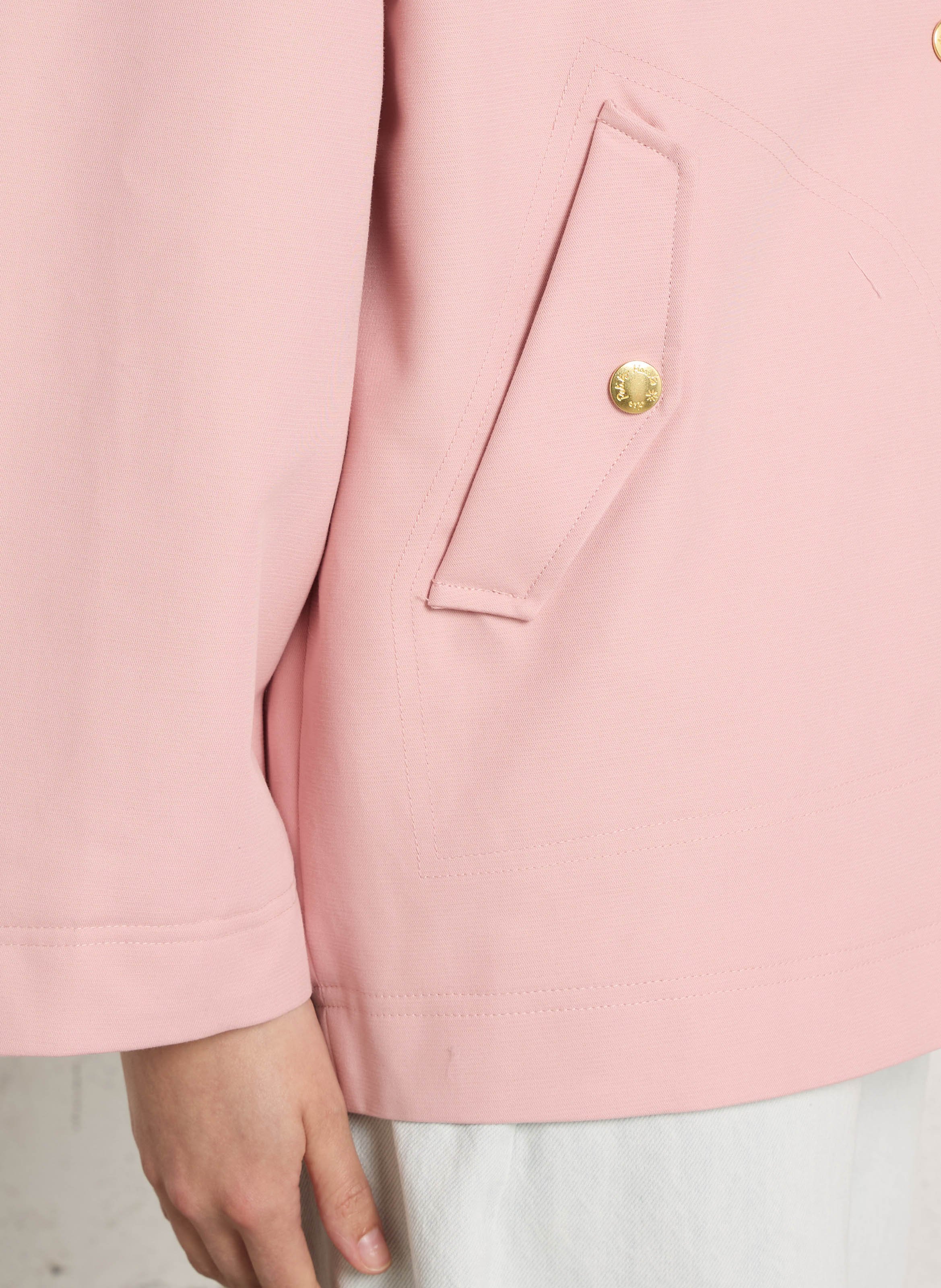 Cotton jacket with classic collar DES PETITS HAUTS Pink