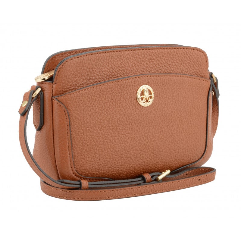 Crossbody bag in cowhide leather BrownPOURCHET