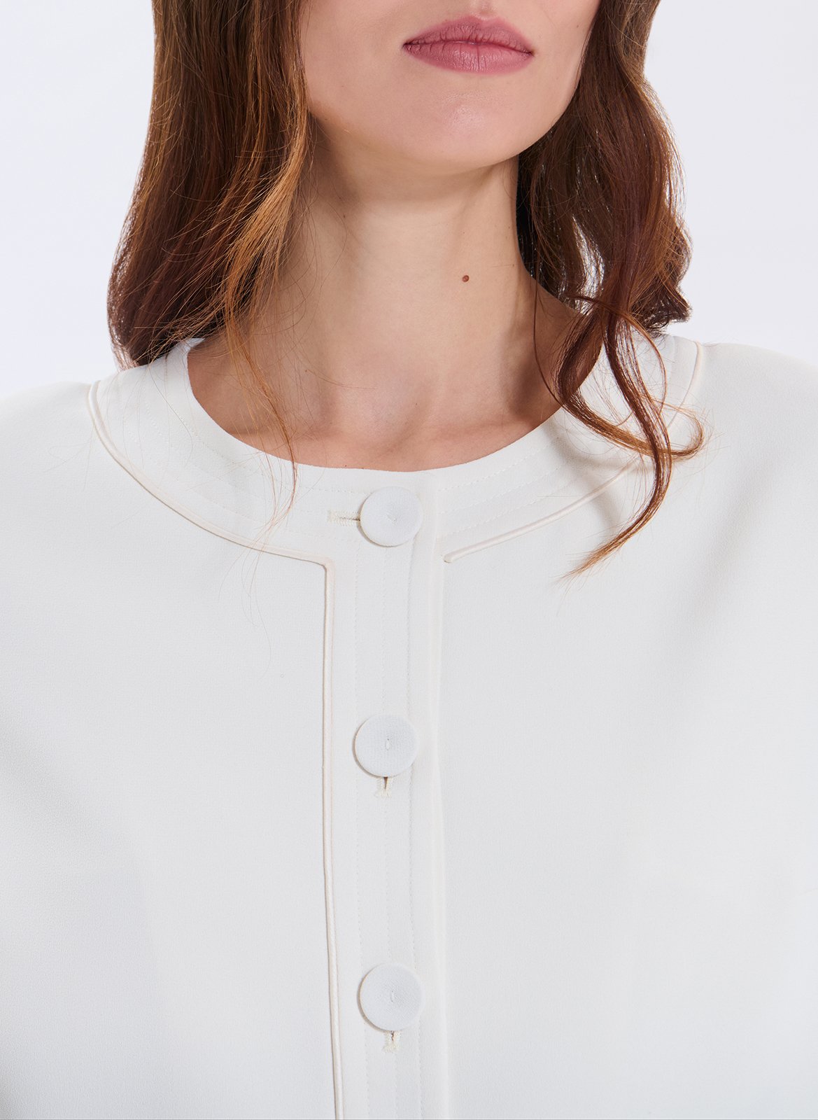 Chaqueta recta con cuello redondo ZAPA Blanco