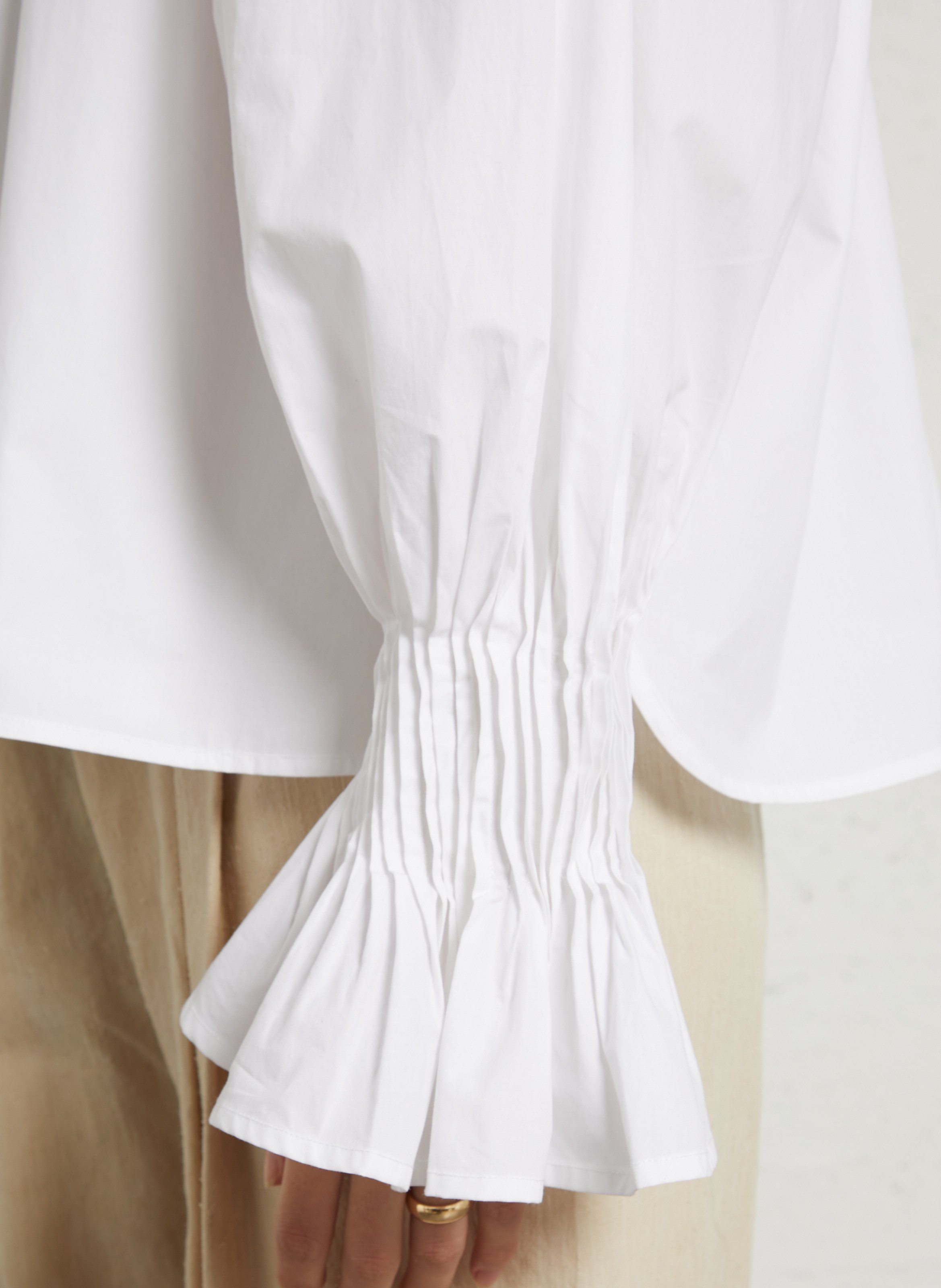 V-neck checked shirt LAURENCE BRAS White