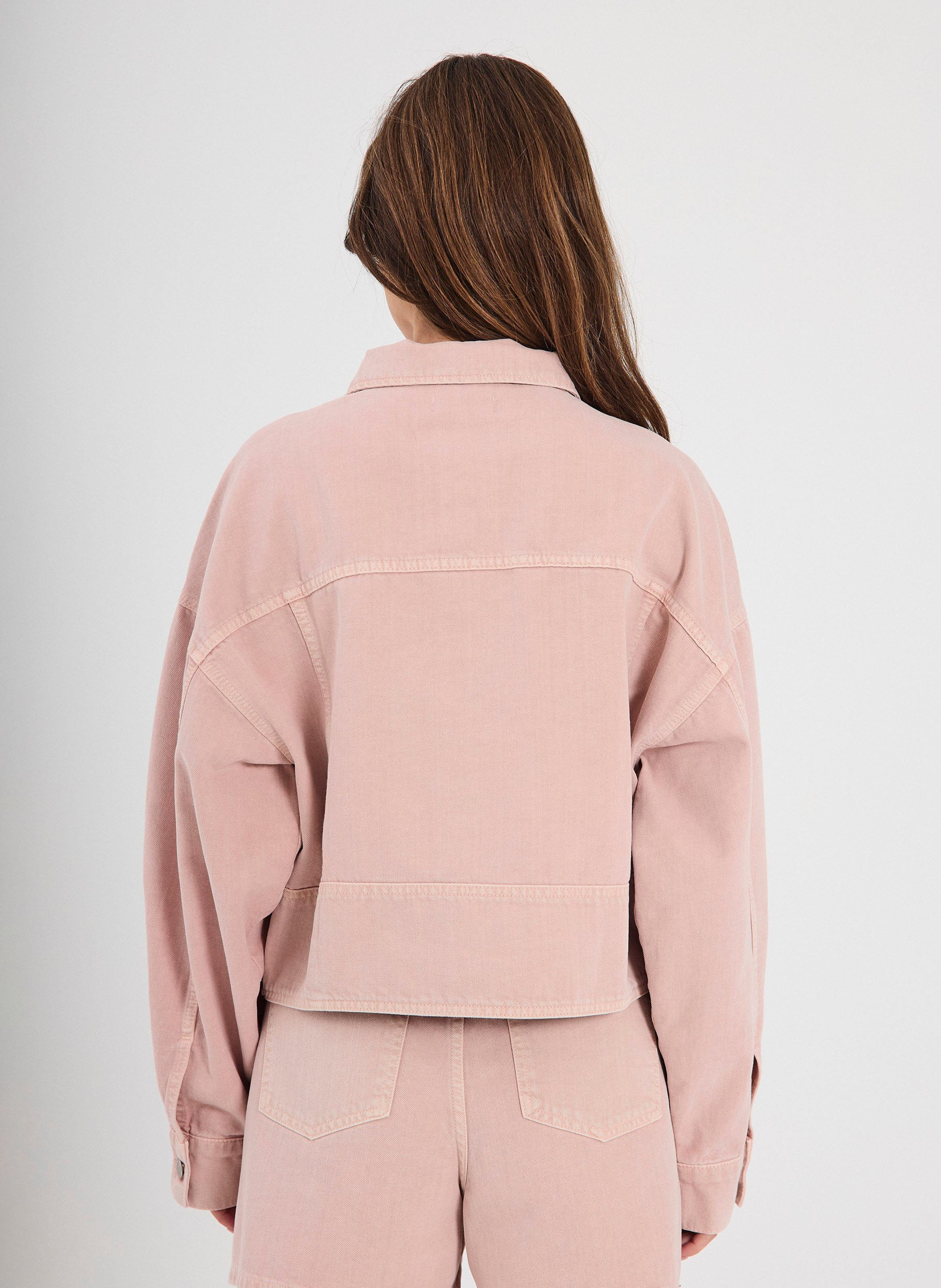 Jacke aus Bio-Baumwoll-Mix mit klassischem Kragen NORR Rosa