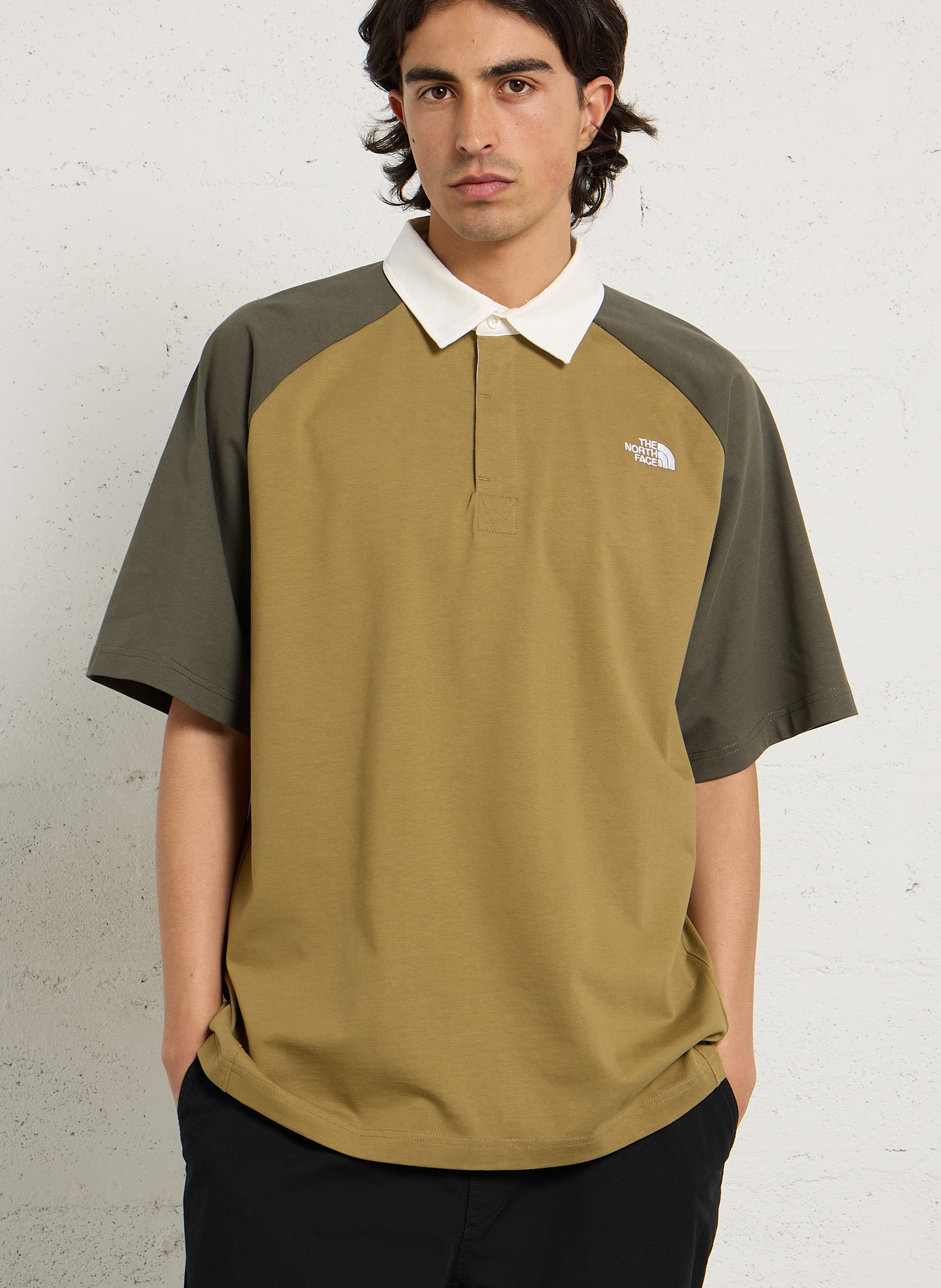 Polo droit brodé en coton THE NORTH FACE