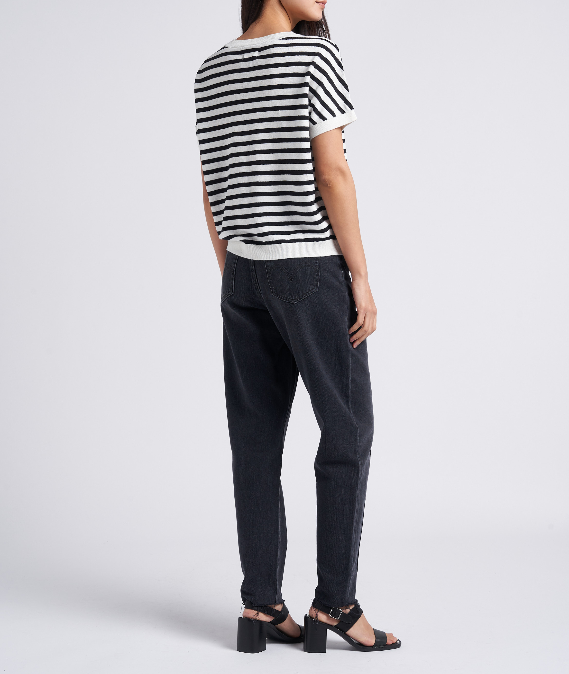 Katoenen mom-fit jeans met hoge taille LEVI'S Zwart