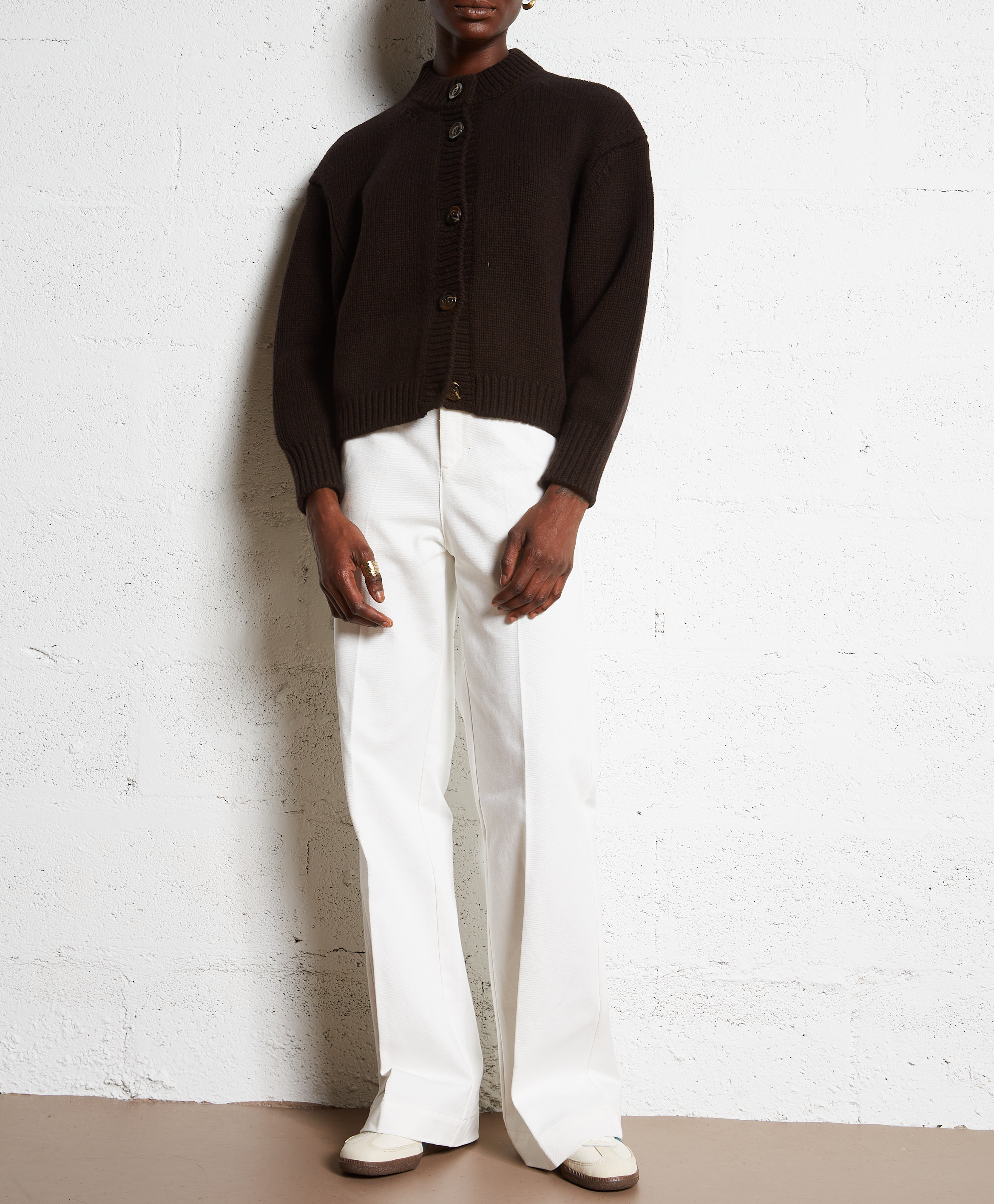 Weit geschnittene Jeans - aus Baumwolle SOEUR Weiss