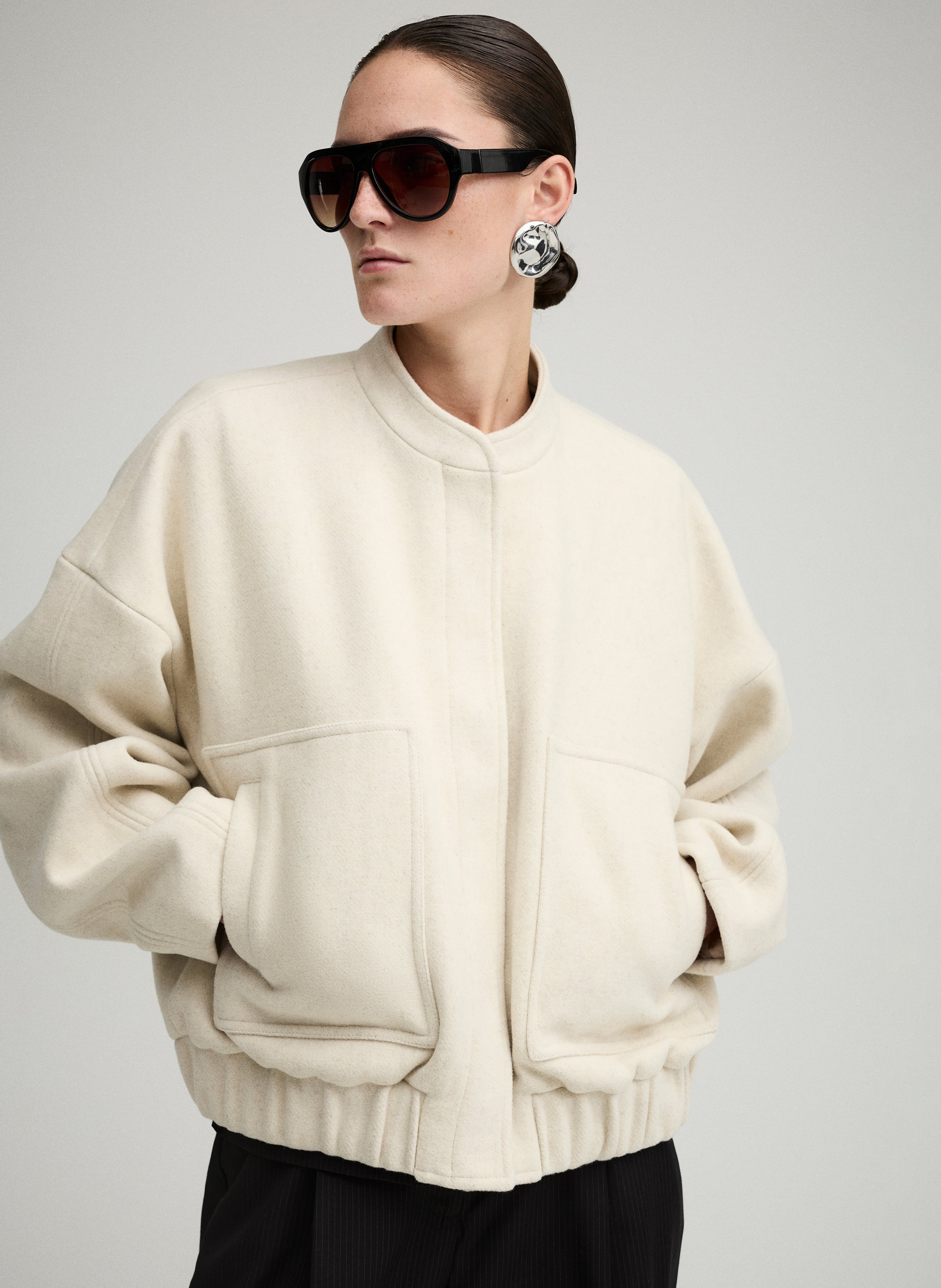 Veste ample en laine mélangée ROUGE EDIT Beige