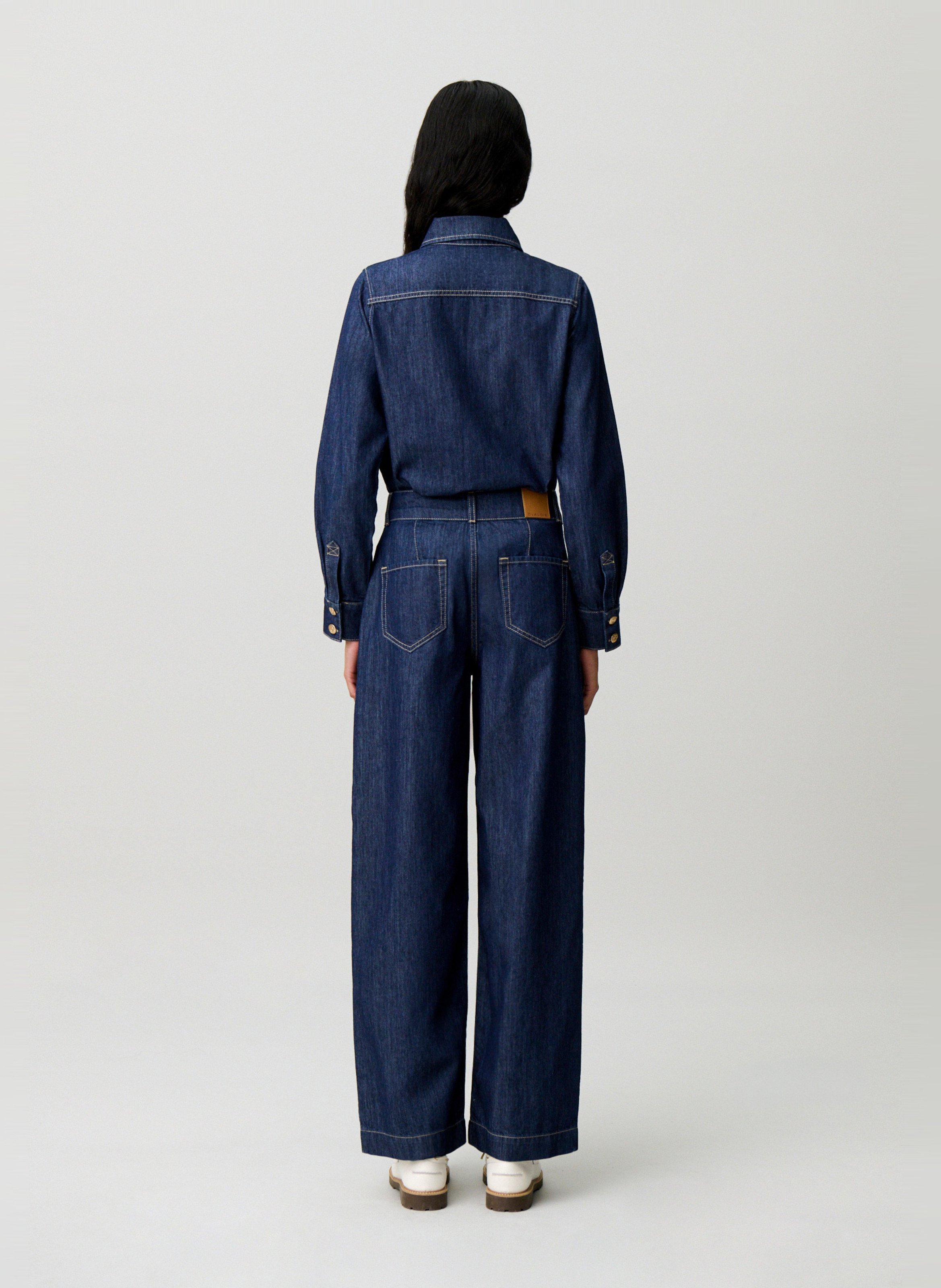 Jean droit en coton CLAUDIE PIERLOT Bleu