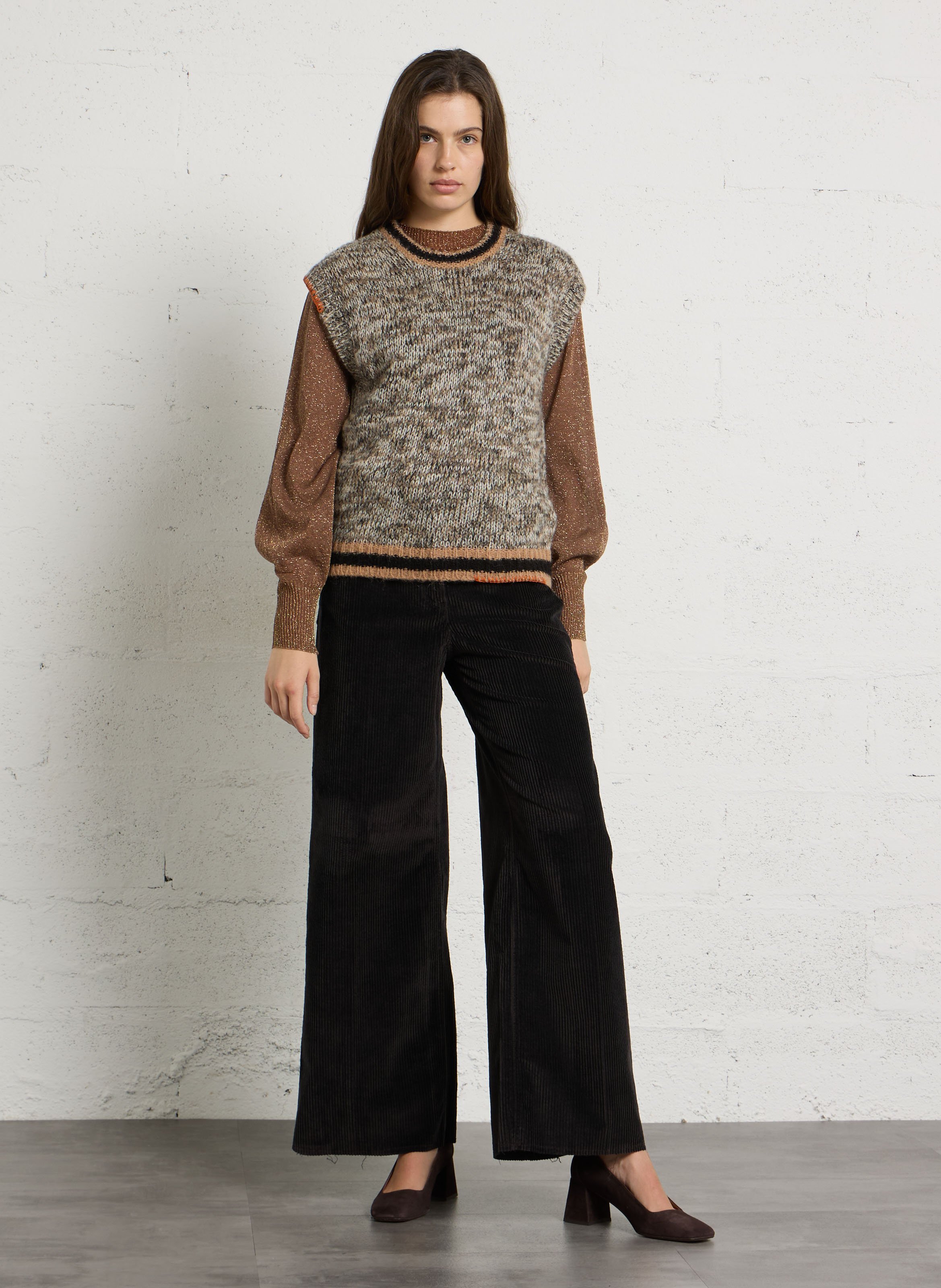Sleeveless knitted sweater MOMONI Multicolored