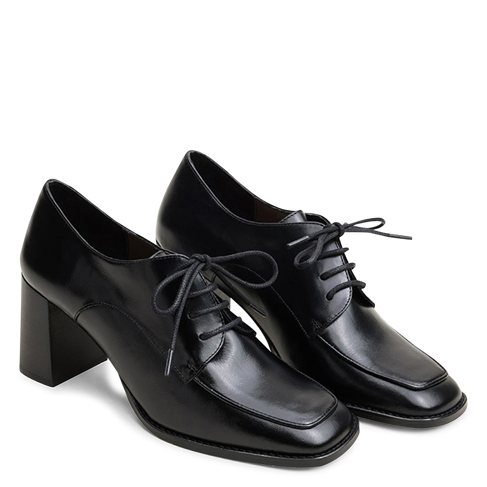 Leder-Derbys mit Absatz JONAK Schwarz