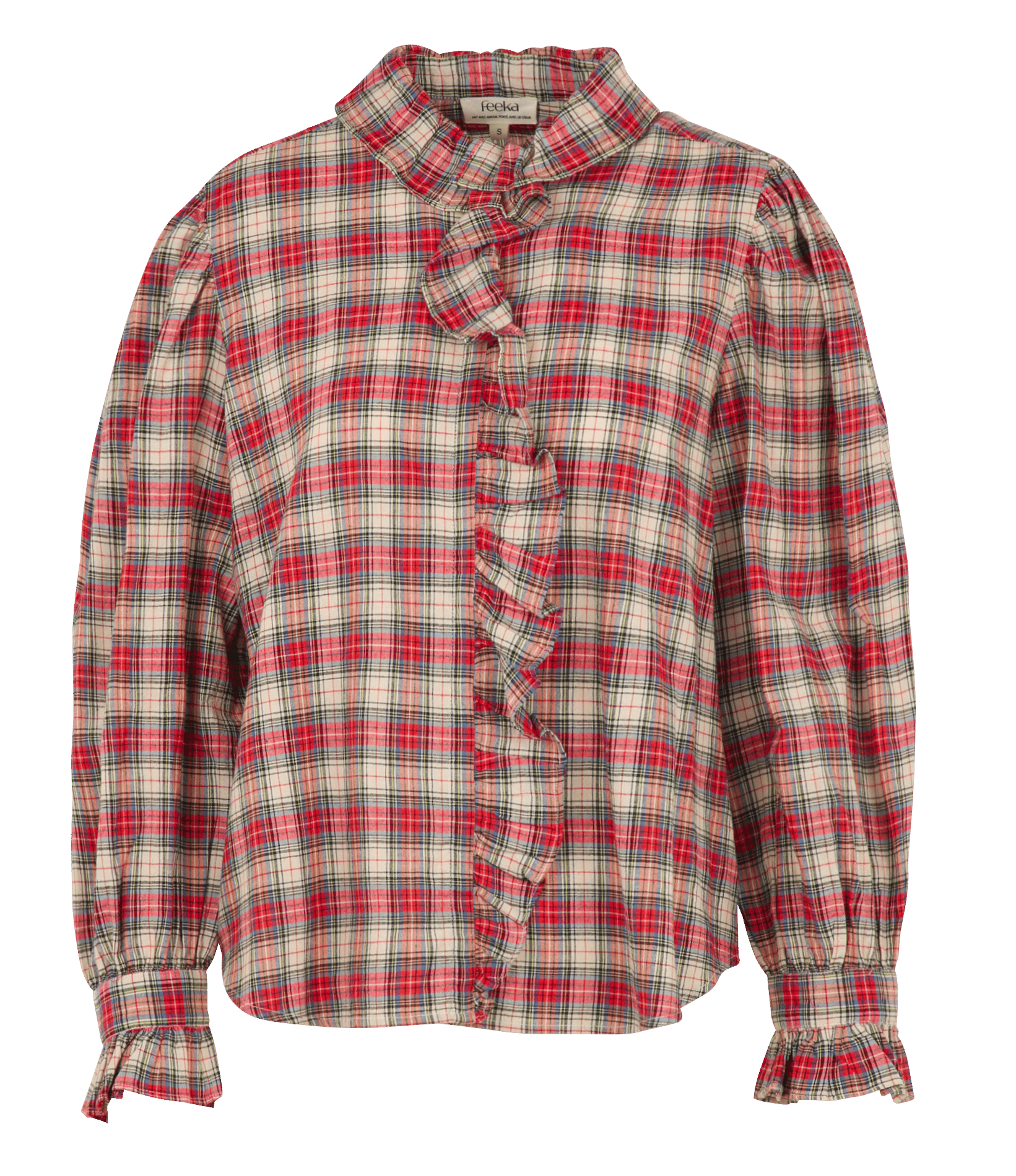 Round-neck cotton shirt FEEKA Red